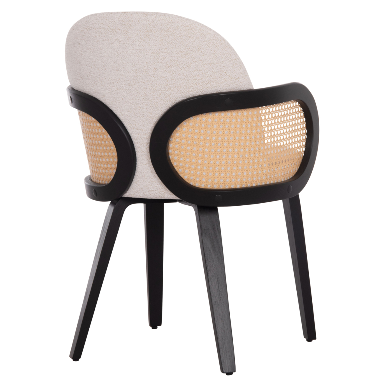 DINING CHAIR BECKER HM18246.02 PLYWOOD IN BLACK--ECRU FABRIC 54x62x79Hcm. [5]