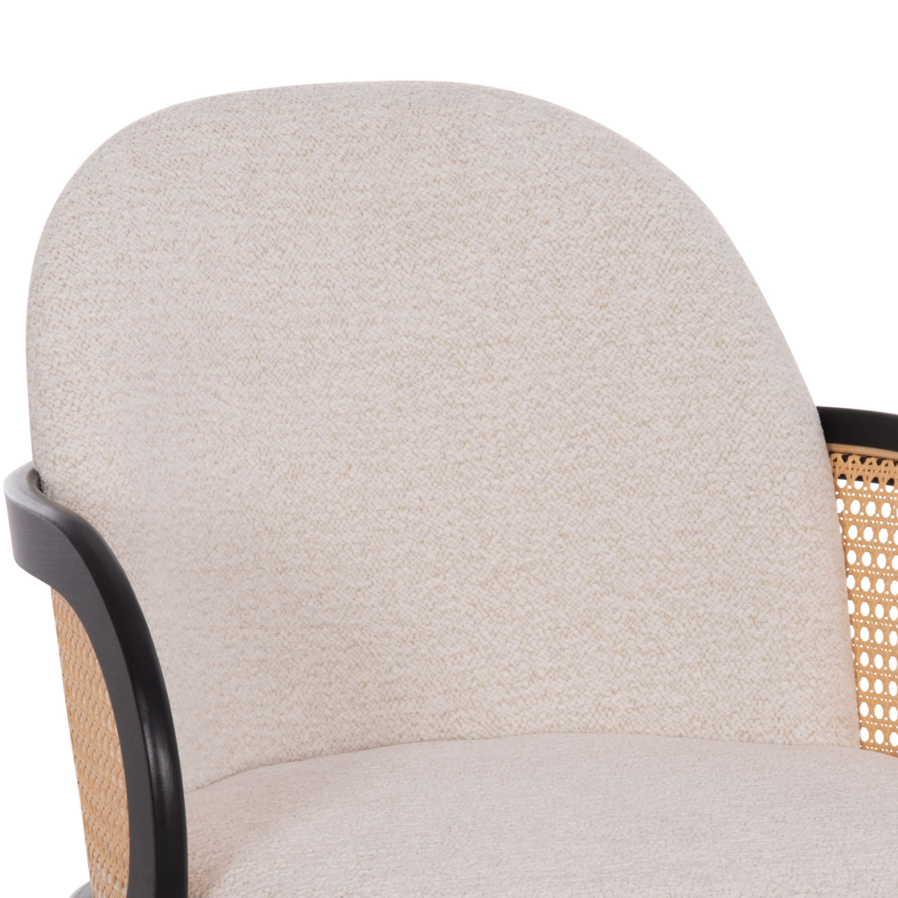 DINING CHAIR BECKER HM18246.02 PLYWOOD IN BLACK--ECRU FABRIC 54x62x79Hcm. [7]