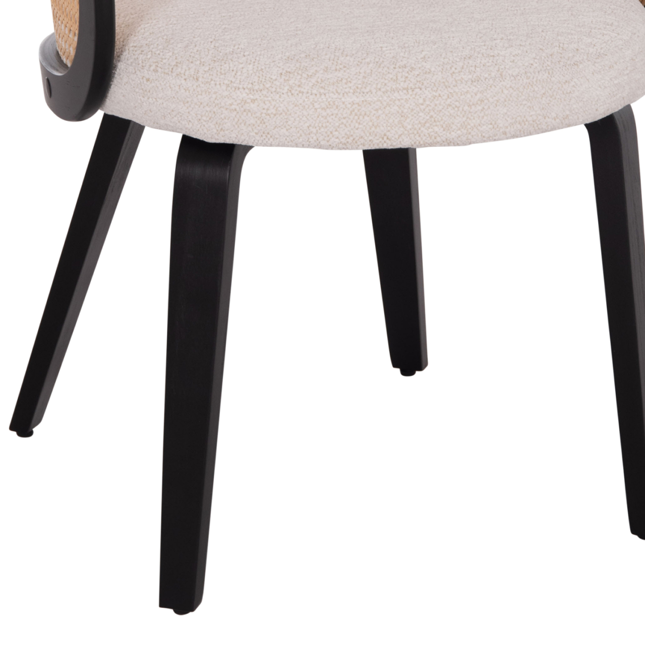 DINING CHAIR BECKER HM18246.02 PLYWOOD IN BLACK--ECRU FABRIC 54x62x79Hcm. [9]