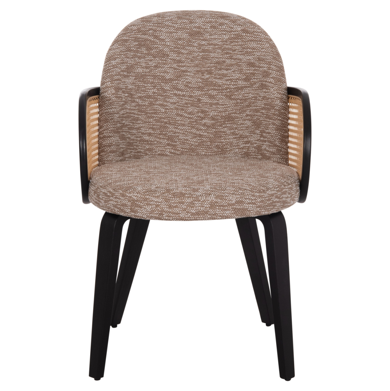 DINING CHAIR BECKER HM18246.03 PLYWOOD IN BLACK--FABRIC IN BROWN 54x62x79Hcm. [3]