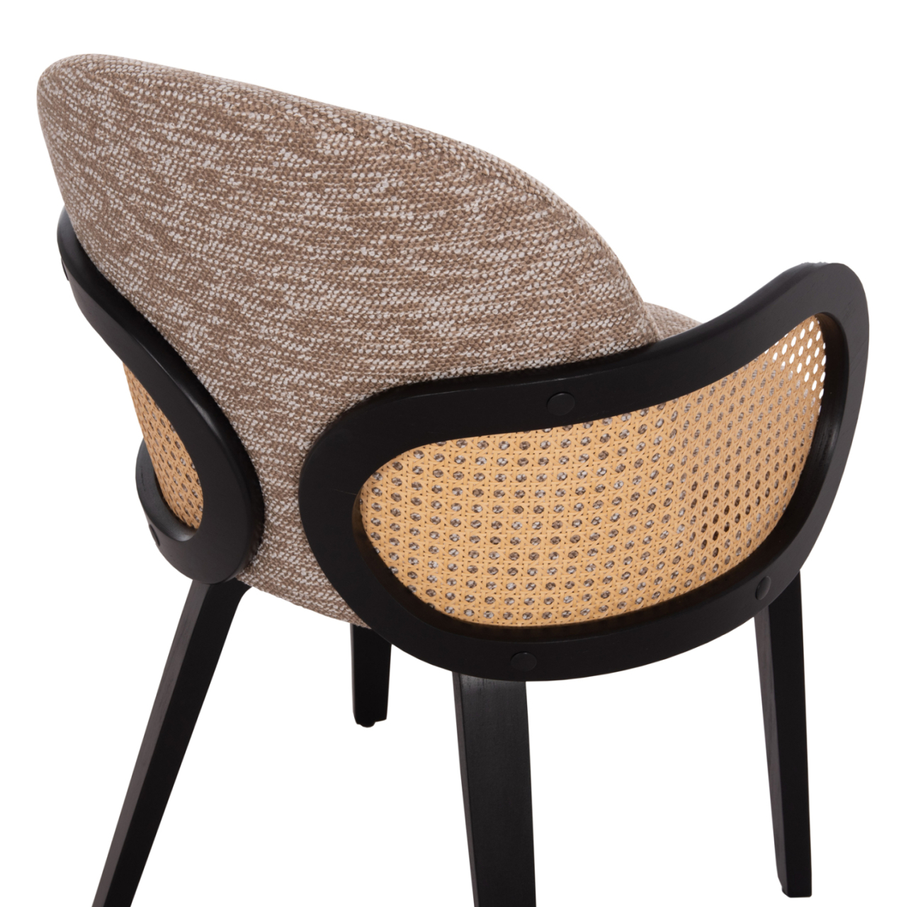 DINING CHAIR BECKER HM18246.03 PLYWOOD IN BLACK--FABRIC IN BROWN 54x62x79Hcm. [10]