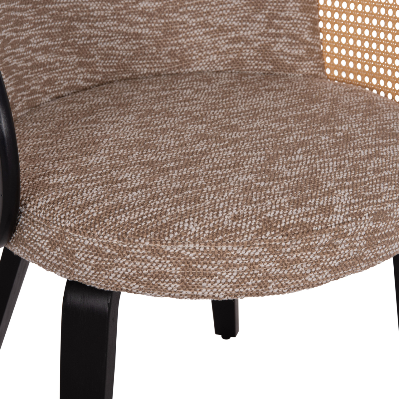 DINING CHAIR BECKER HM18246.03 PLYWOOD IN BLACK--FABRIC IN BROWN 54x62x79Hcm. [9]