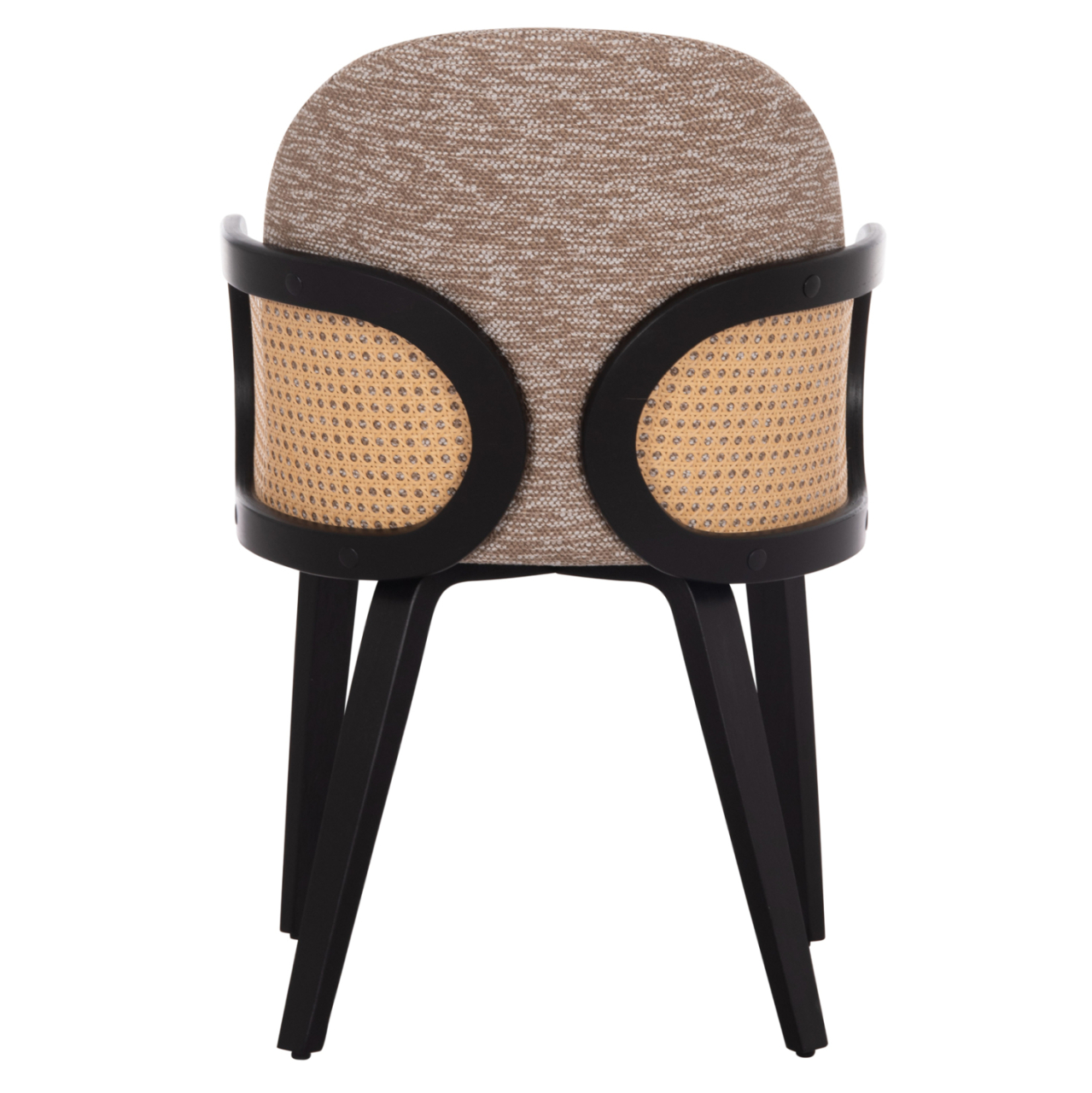 DINING CHAIR BECKER HM18246.03 PLYWOOD IN BLACK--FABRIC IN BROWN 54x62x79Hcm. [6]