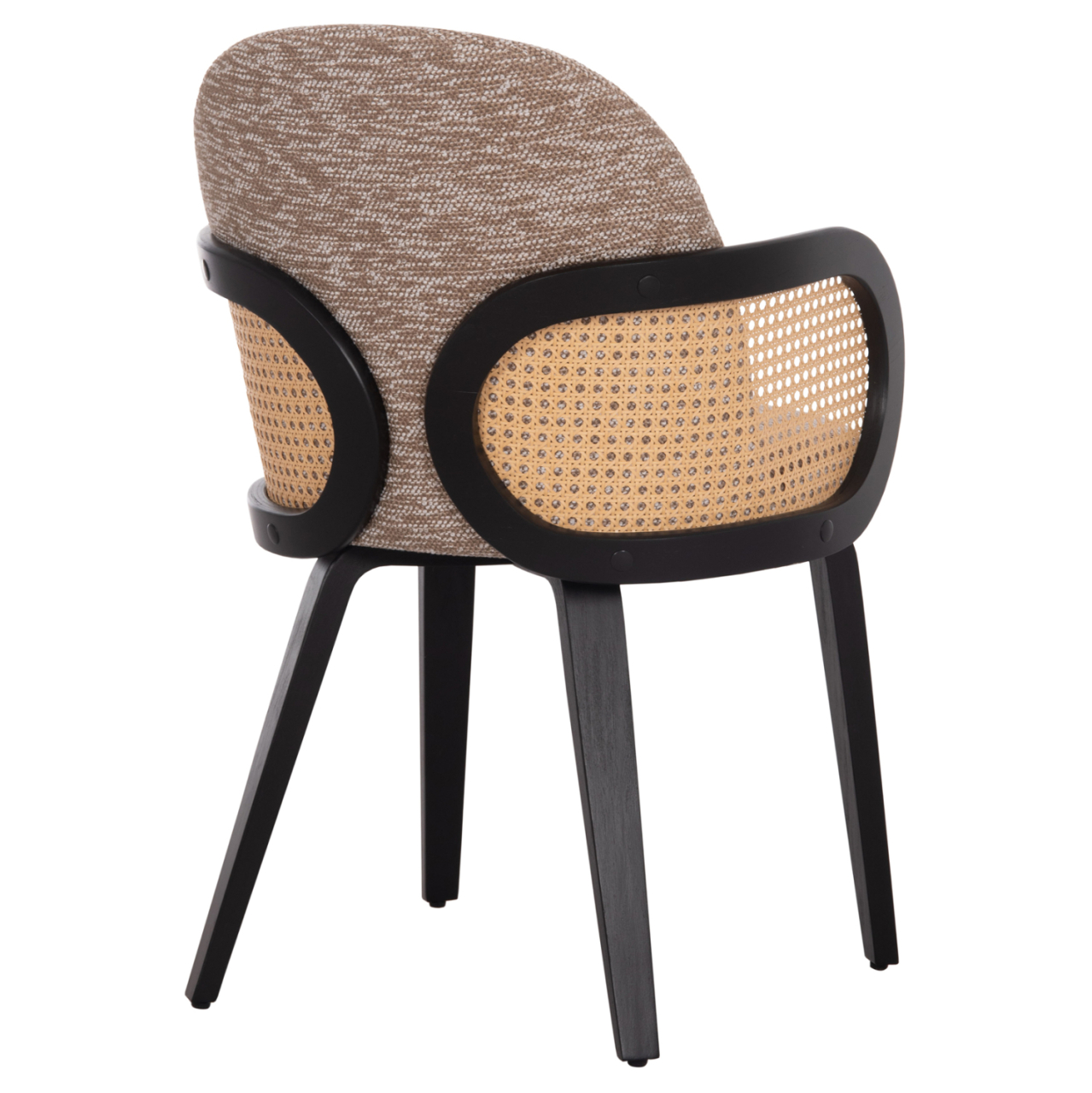 DINING CHAIR BECKER HM18246.03 PLYWOOD IN BLACK--FABRIC IN BROWN 54x62x79Hcm. [5]
