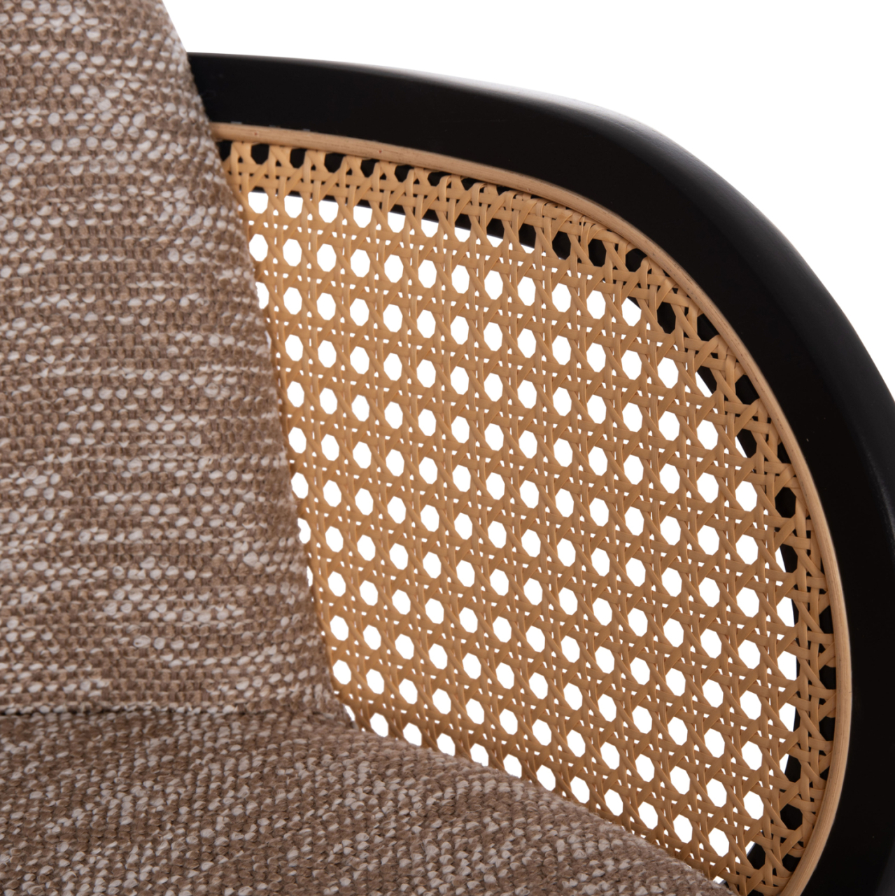 DINING CHAIR BECKER HM18246.03 PLYWOOD IN BLACK--FABRIC IN BROWN 54x62x79Hcm. [8]