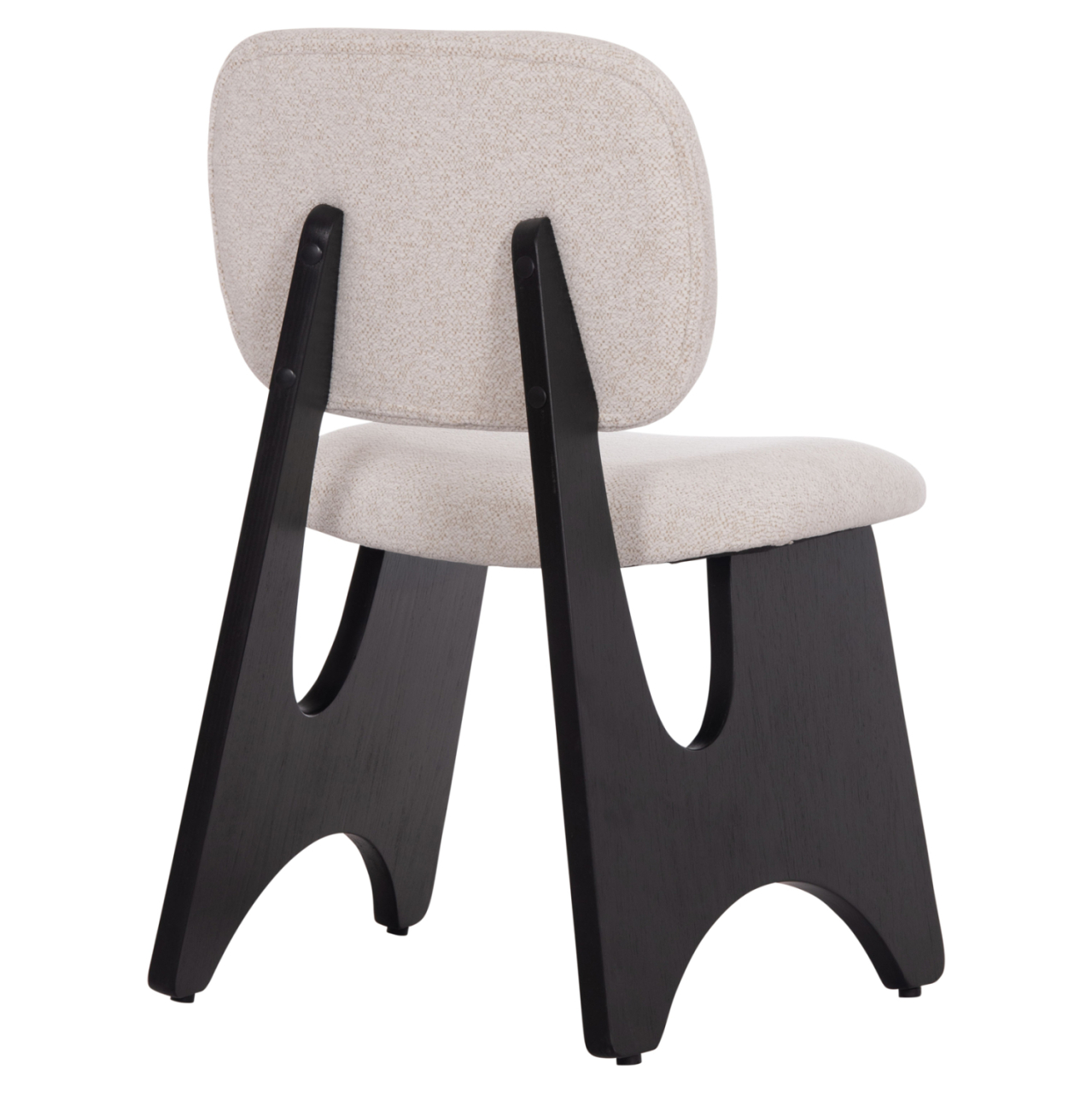 DINING CHAIR BELLISI HM18248.02 FABRIC IN CREAM WHITE-PLYWOOD IN BLACK 53x56x78Hcm. [5]
