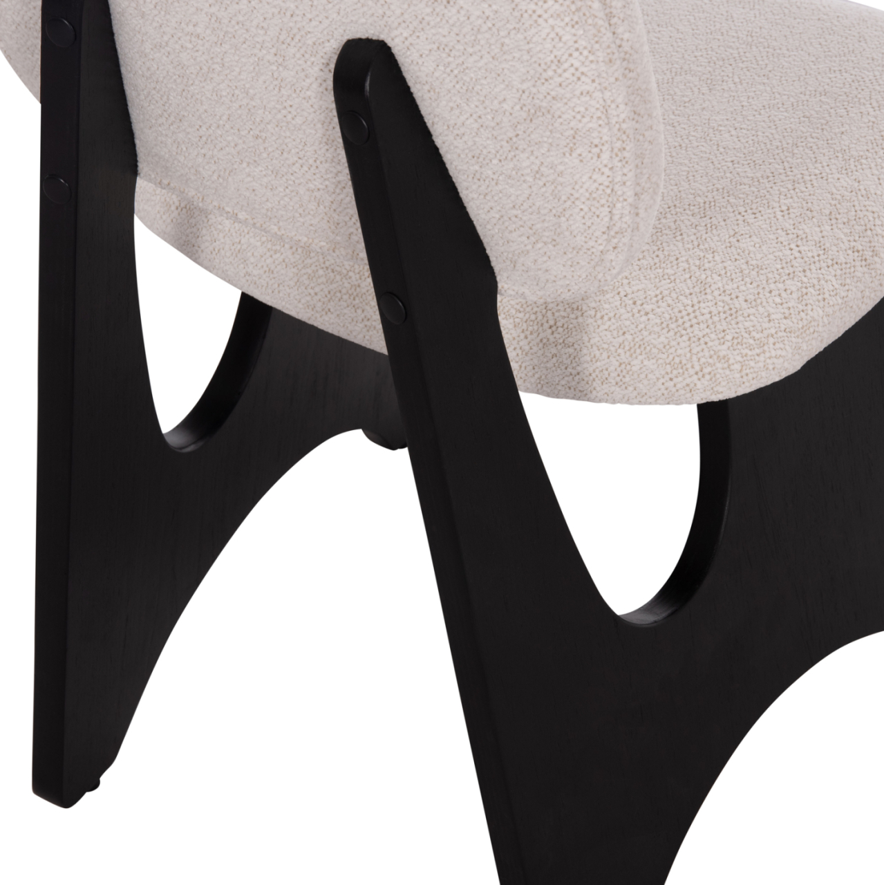 DINING CHAIR BELLISI HM18248.02 FABRIC IN CREAM WHITE-PLYWOOD IN BLACK 53x56x78Hcm. [10]