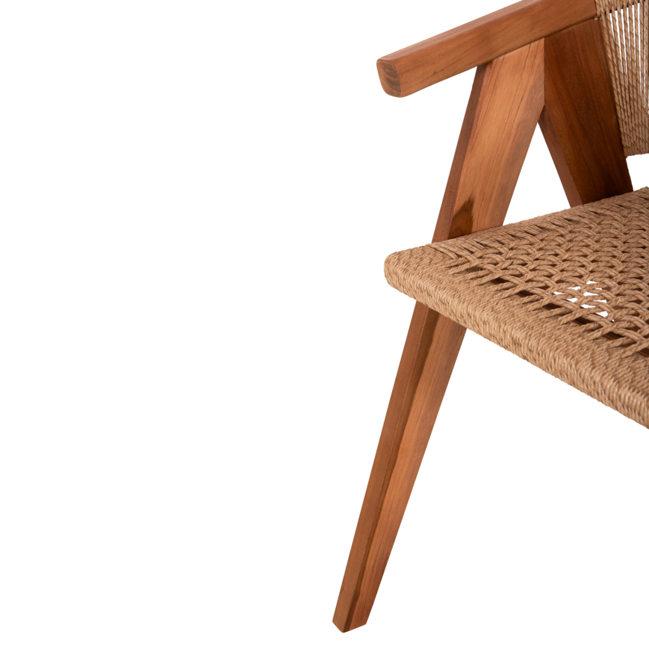 DINING CHAIR BRANN HM18238 TEAK WOOD IN NATURAL-SYNTHETIC ROPE 60x67x76Hcm. [10]