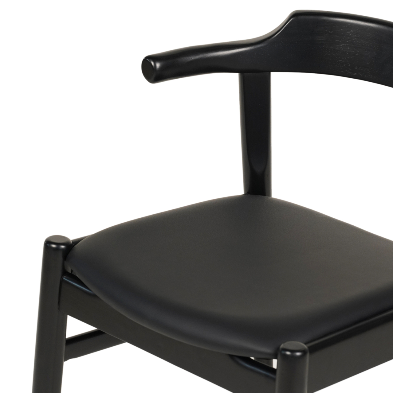 DINING CHAIR CERSEI HM9946.02 RUBBERWOOD and PU IN BLACK 57x54x74Hcm. [6]