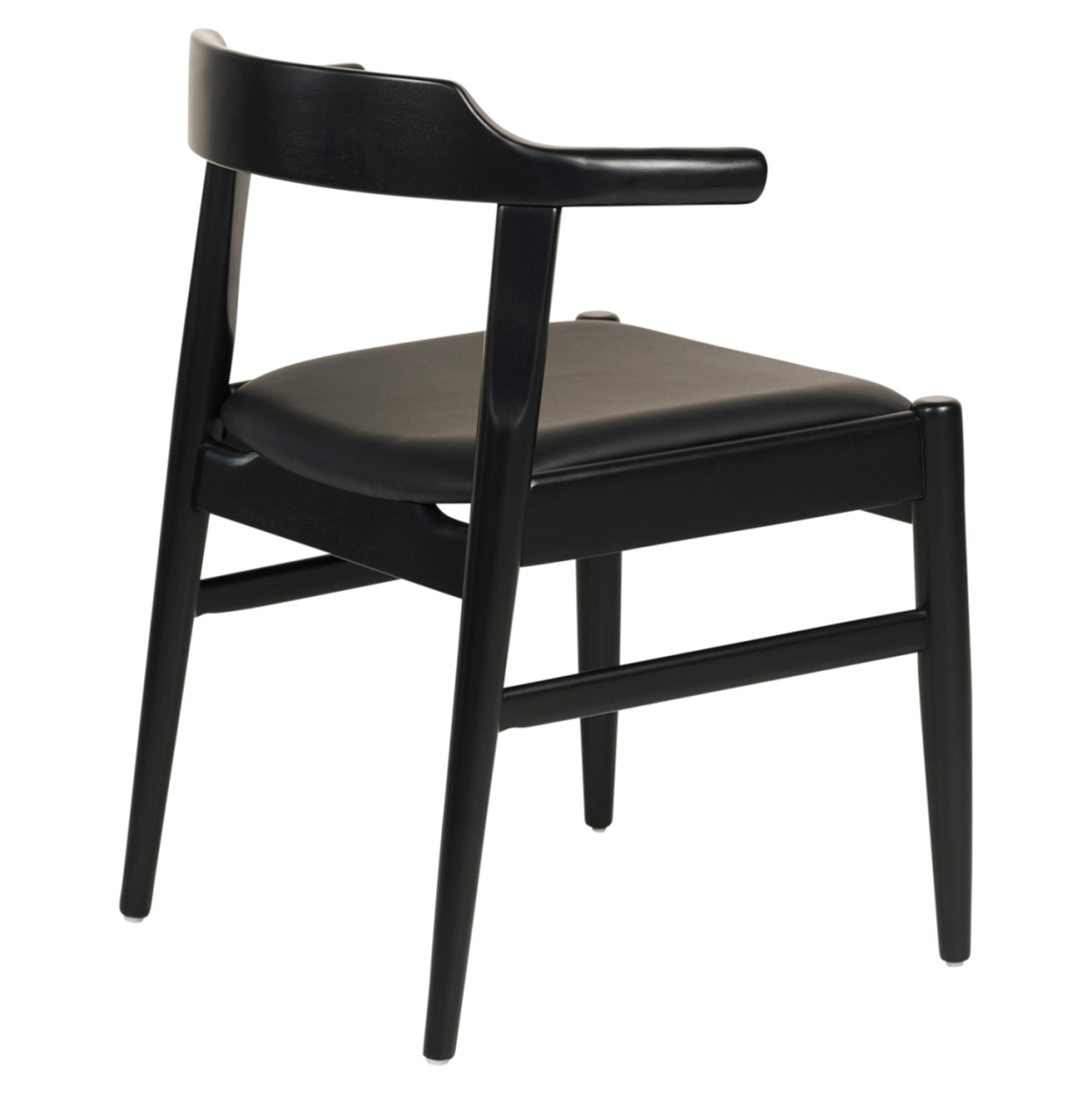 DINING CHAIR CERSEI HM9946.02 RUBBERWOOD and PU IN BLACK 57x54x74Hcm. [4]