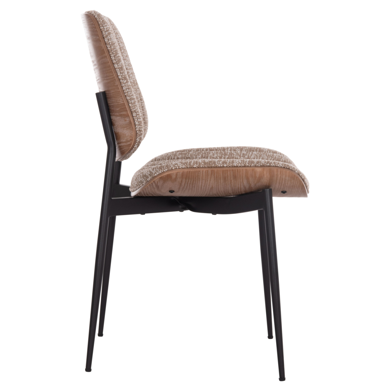 DINING CHAIR CONTI HM9983.01 BLACK METAL--BROWN FABRIC 49x56x82Hcm. [4]