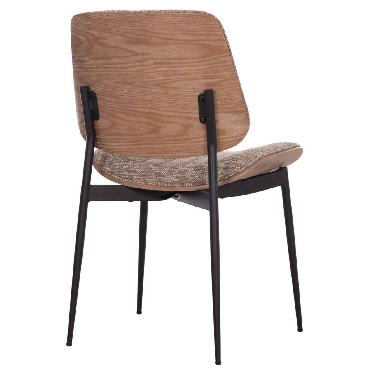 DINING CHAIR CONTI HM9983.01 BLACK METAL--BROWN FABRIC 49x56x82Hcm. [5]