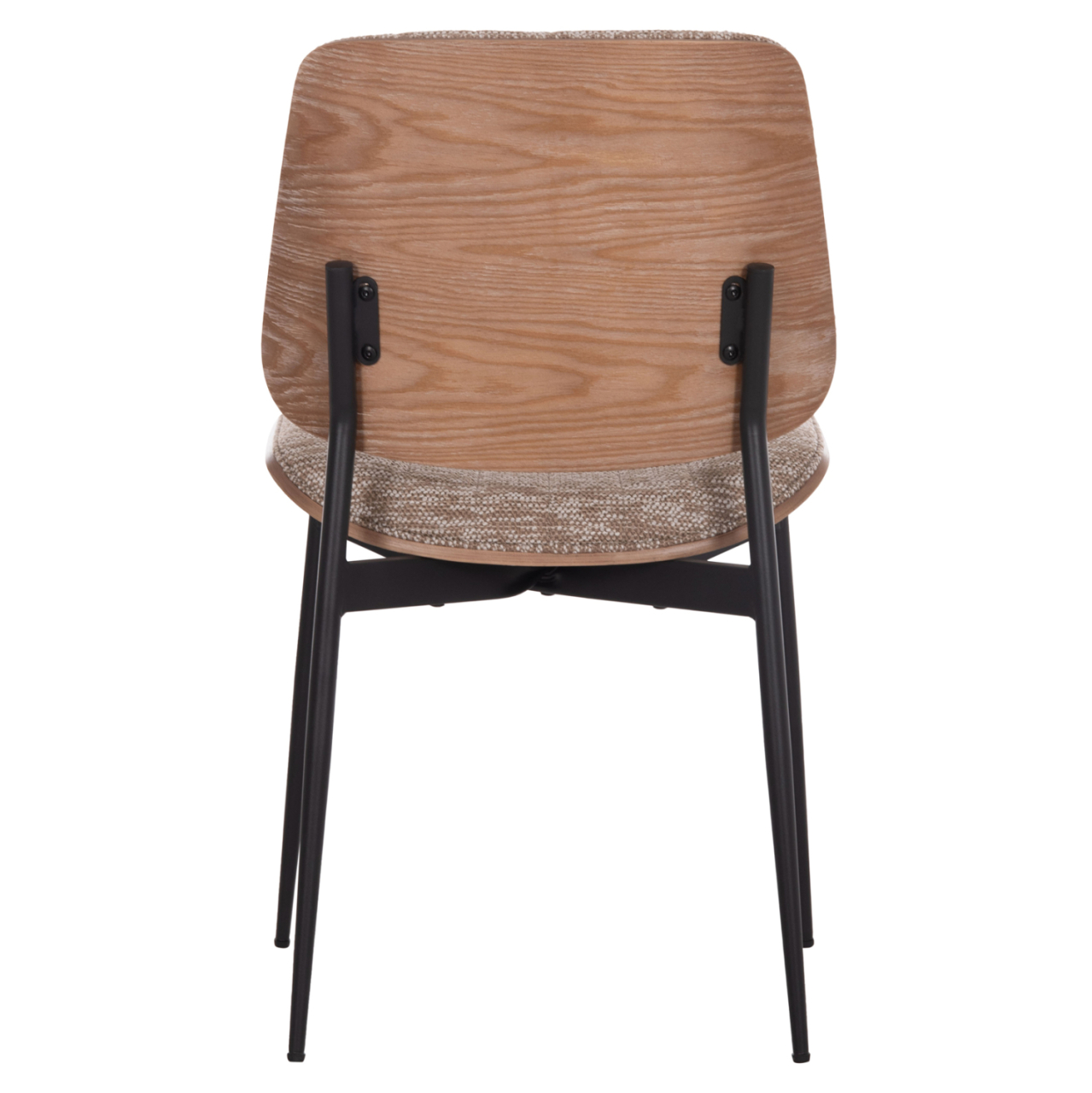 DINING CHAIR CONTI HM9983.01 BLACK METAL--BROWN FABRIC 49x56x82Hcm. [6]
