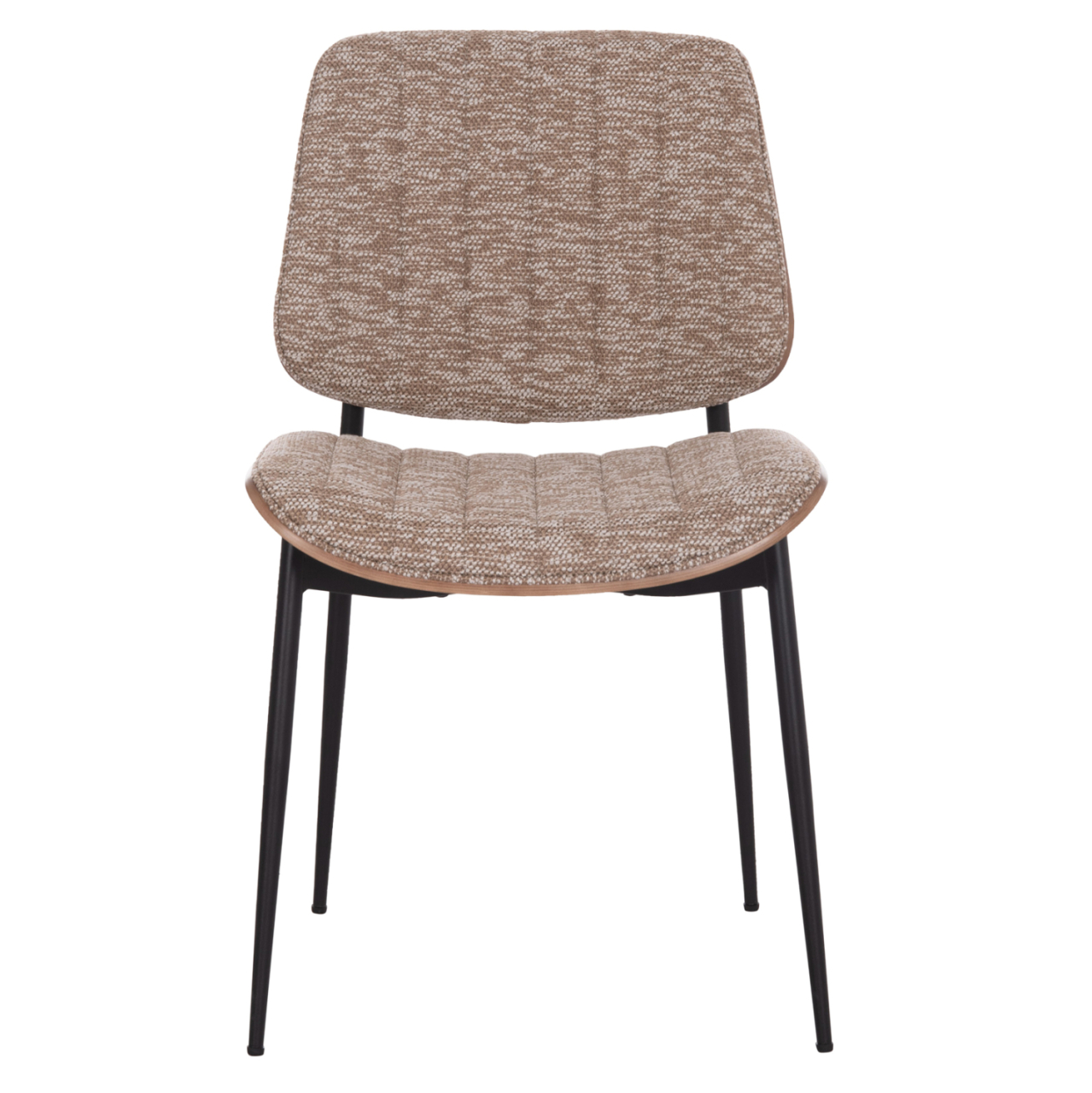 DINING CHAIR CONTI HM9983.01 BLACK METAL--BROWN FABRIC 49x56x82Hcm. [3]