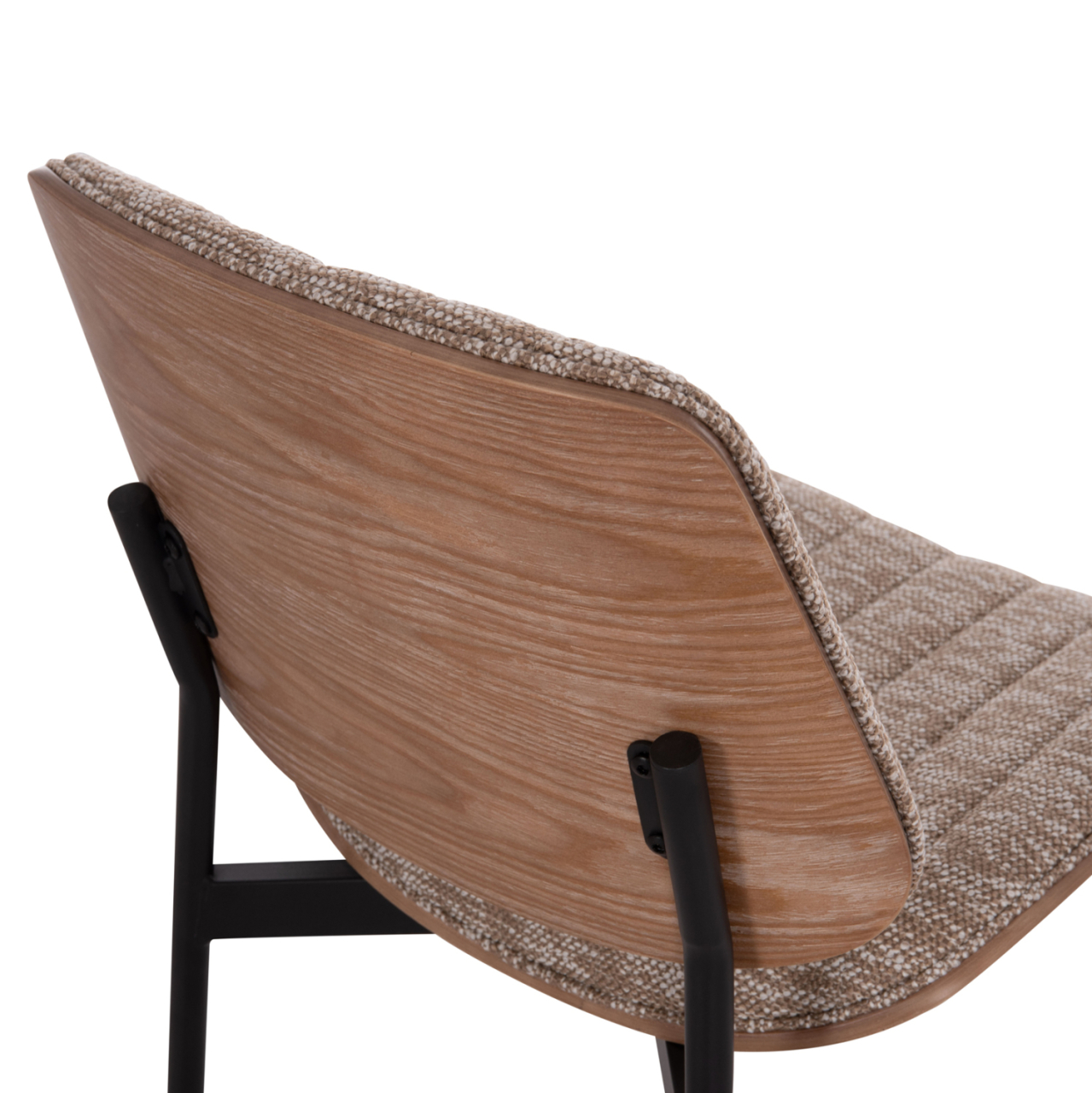 DINING CHAIR CONTI HM9983.01 BLACK METAL--BROWN FABRIC 49x56x82Hcm. [10]