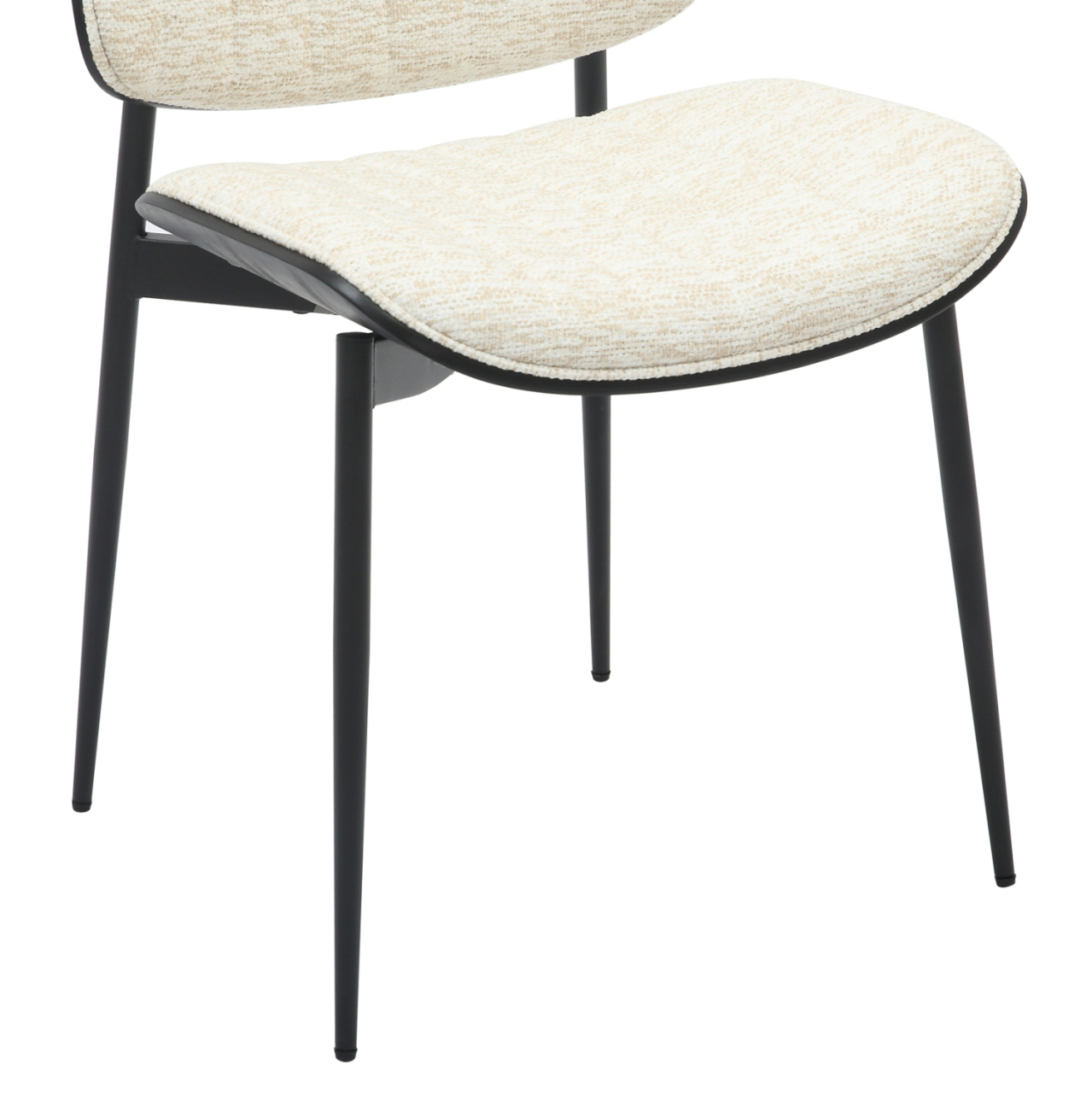 DINING CHAIR CONTI HM9983.02 BLACK METAL and PLYWOOD-ECRU FABRIC 48,5x56x82,5Hcm. [8]