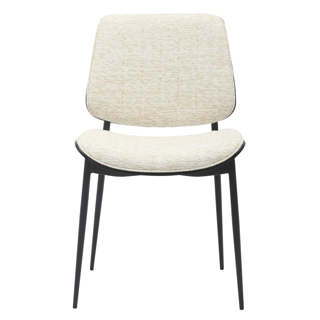 DINING CHAIR CONTI HM9983.02 BLACK METAL and PLYWOOD-ECRU FABRIC 48,5x56x82,5Hcm. [3]