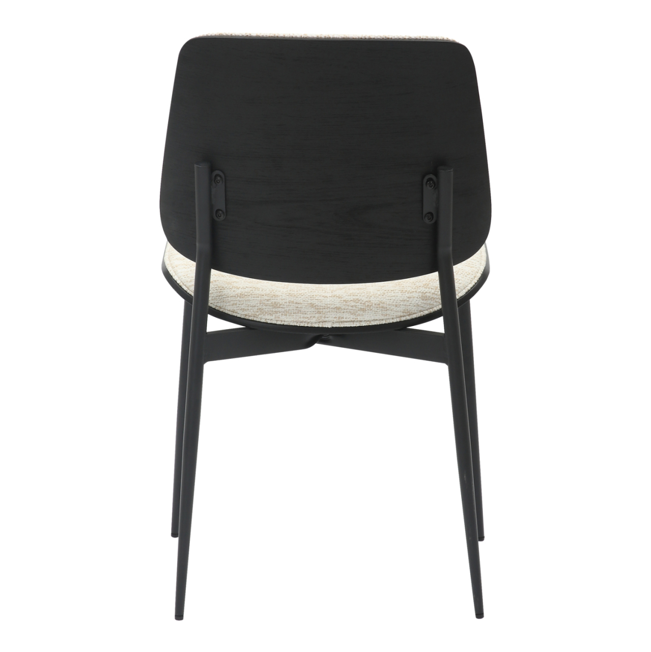 DINING CHAIR CONTI HM9983.02 BLACK METAL and PLYWOOD-ECRU FABRIC 48,5x56x82,5Hcm. [6]