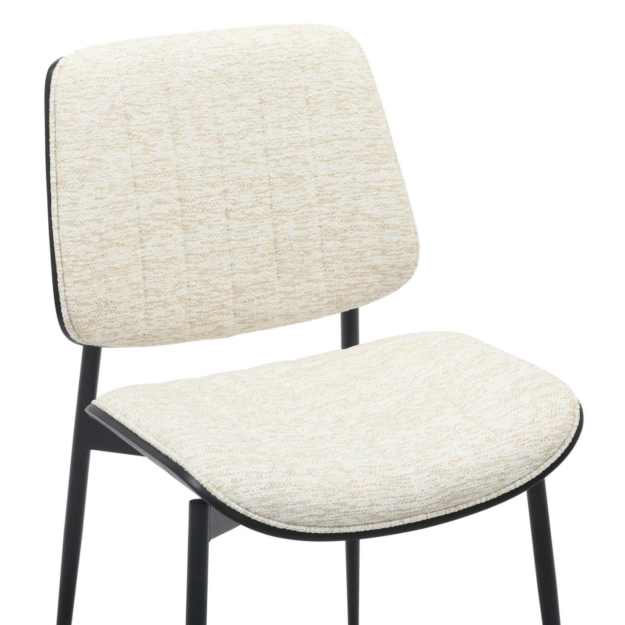 DINING CHAIR CONTI HM9983.02 BLACK METAL and PLYWOOD-ECRU FABRIC 48,5x56x82,5Hcm. [7]