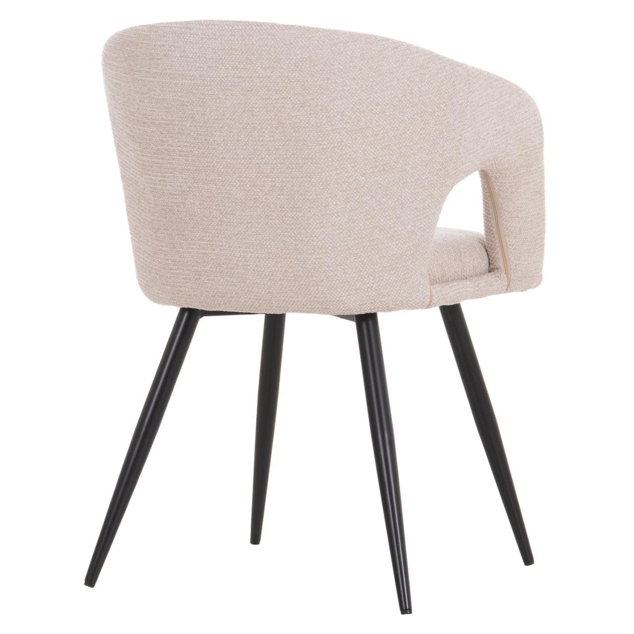 DINING CHAIR CORNEL HM18431.02 BEIGE FABRIC--BLACK METAL LEGS 59x56x79Hcm. [5]