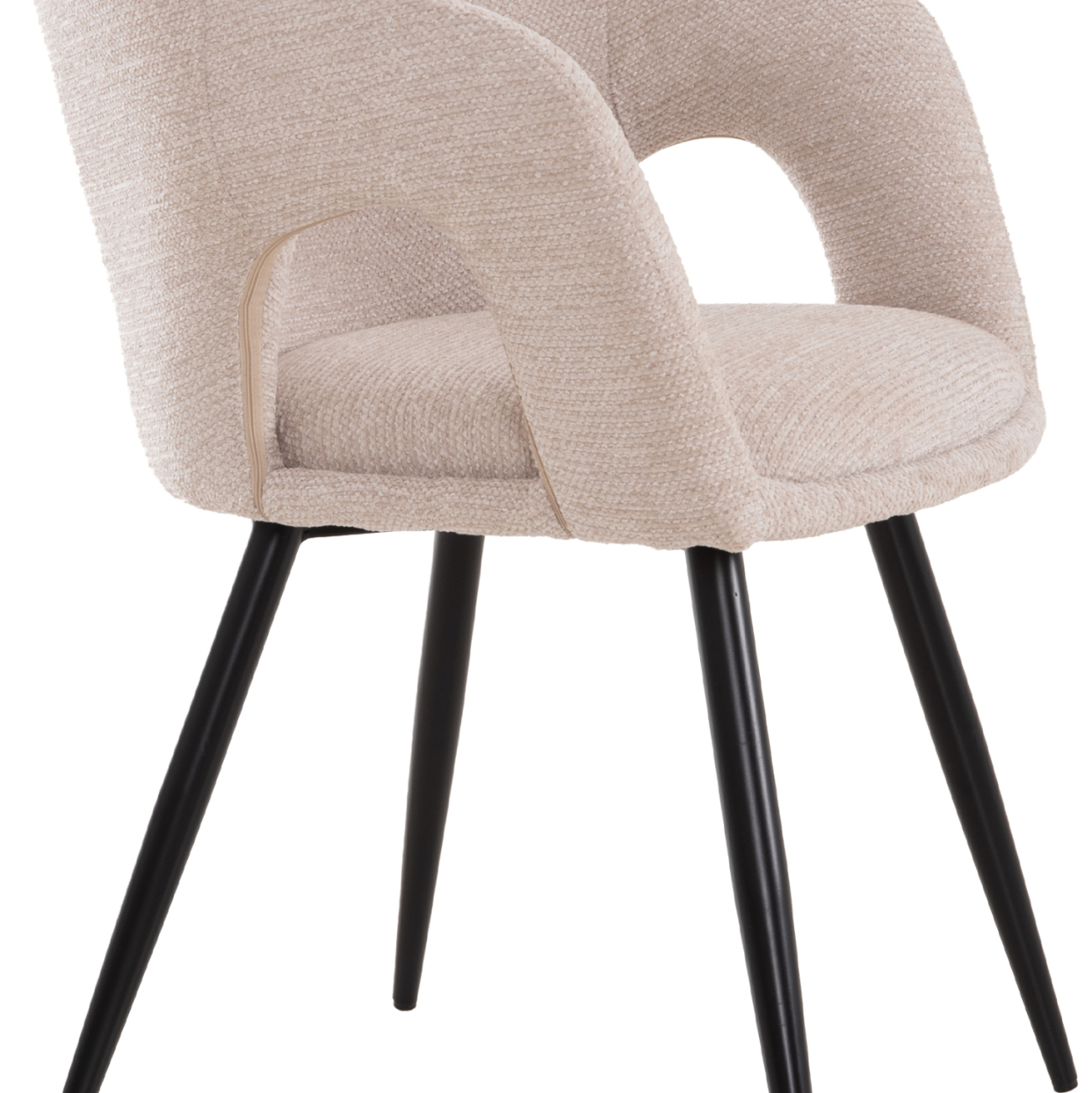 DINING CHAIR CORNEL HM18431.02 BEIGE FABRIC--BLACK METAL LEGS 59x56x79Hcm. [10]