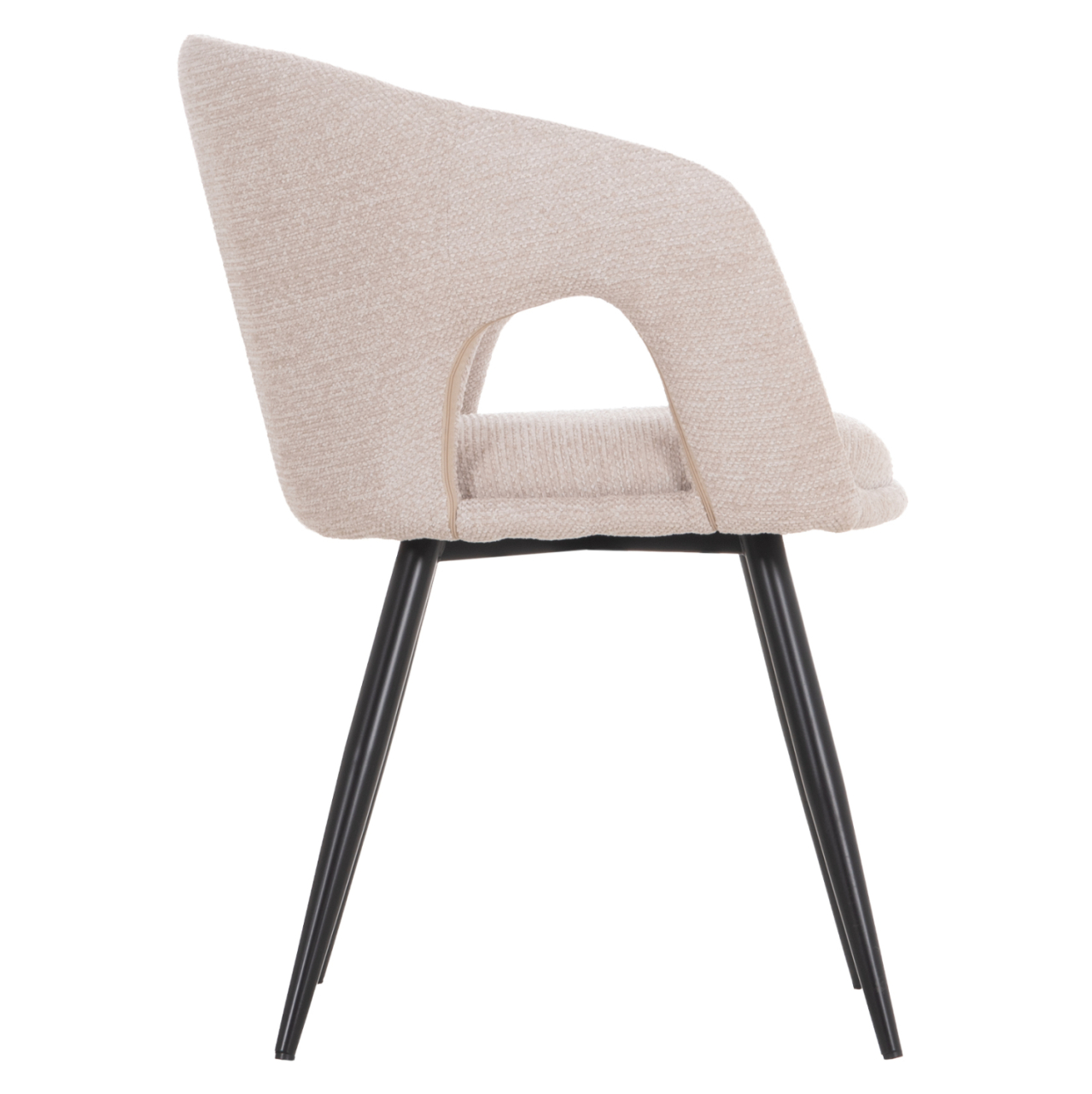 DINING CHAIR CORNEL HM18431.02 BEIGE FABRIC--BLACK METAL LEGS 59x56x79Hcm. [4]