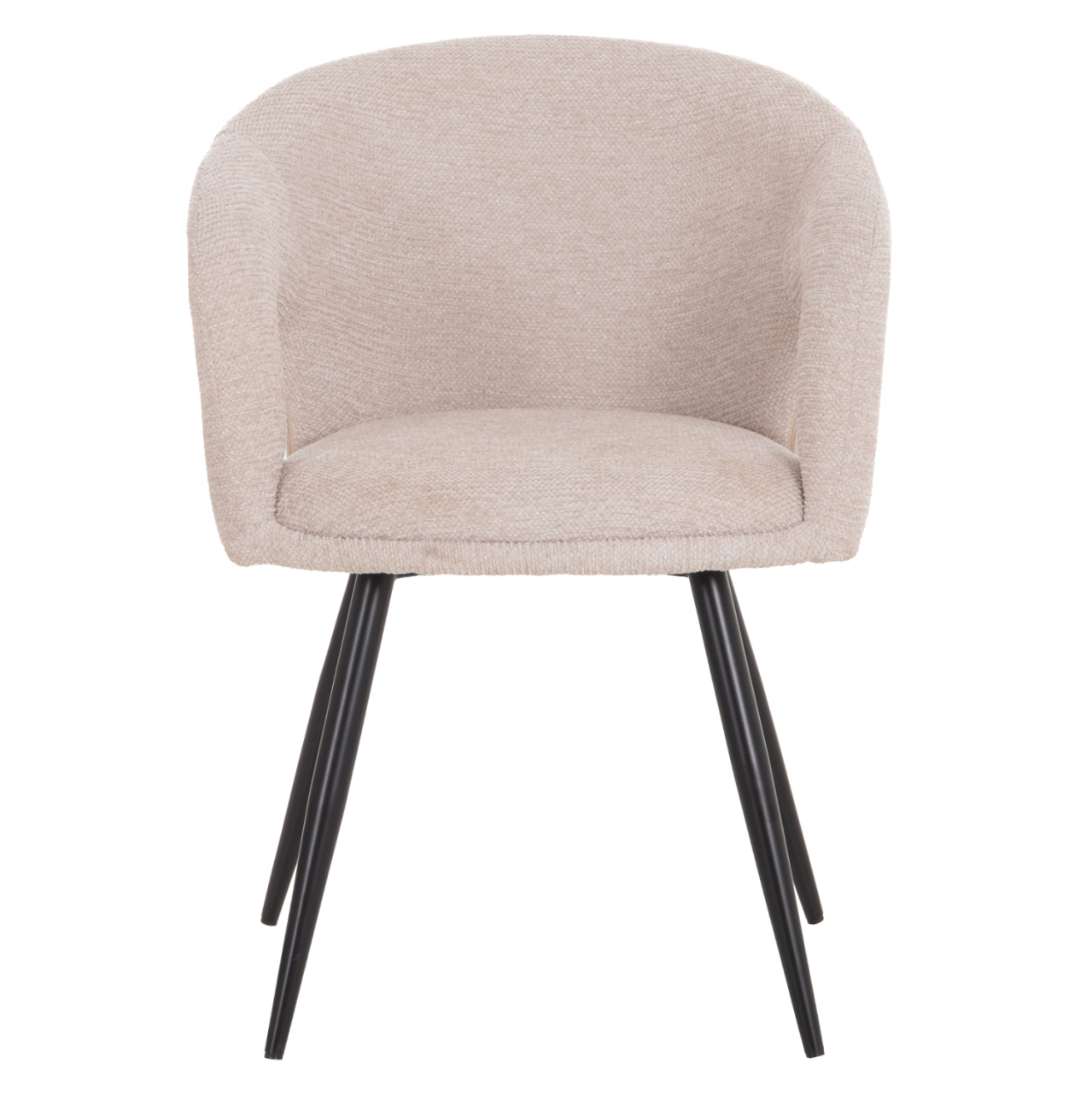 DINING CHAIR CORNEL HM18431.02 BEIGE FABRIC--BLACK METAL LEGS 59x56x79Hcm. [3]