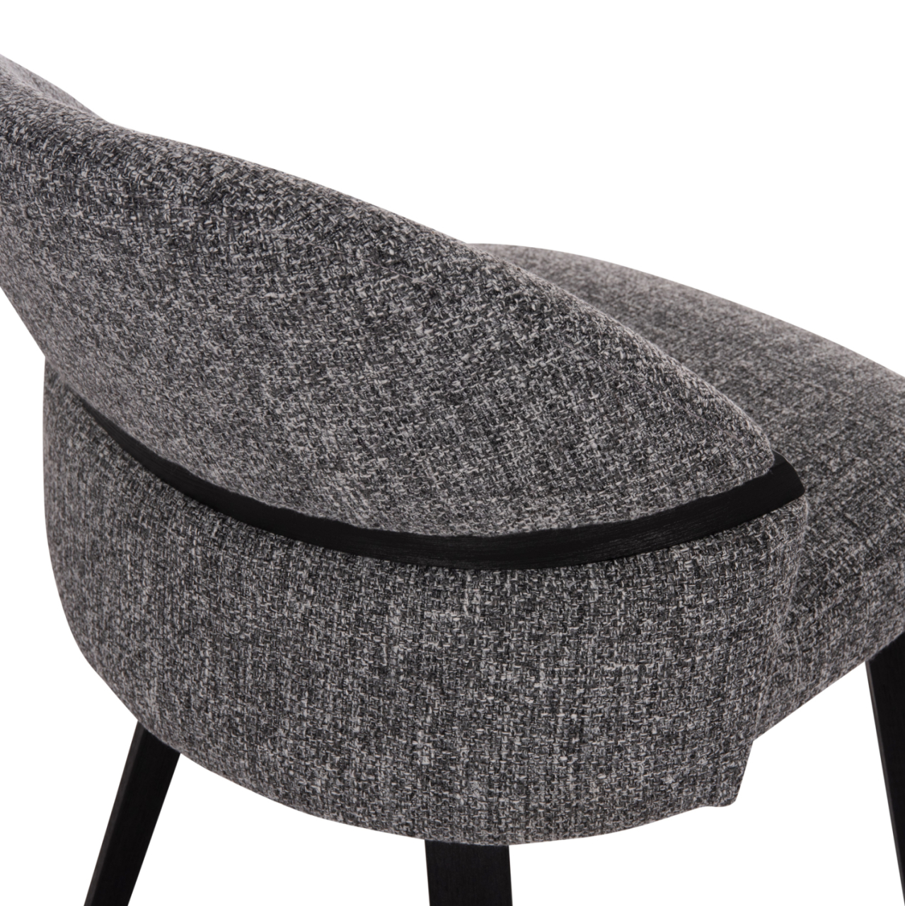 DINING CHAIR DEKKER HM18249.02 PLYWOOD IN BLACK--FABRIC IN GREY 50x60x80Hcm. [10]