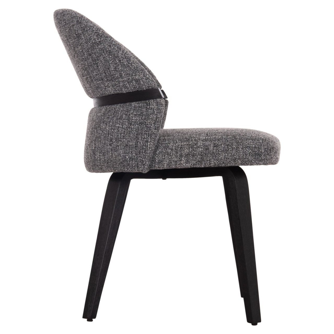 DINING CHAIR DEKKER HM18249.02 PLYWOOD IN BLACK--FABRIC IN GREY 50x60x80Hcm. [4]