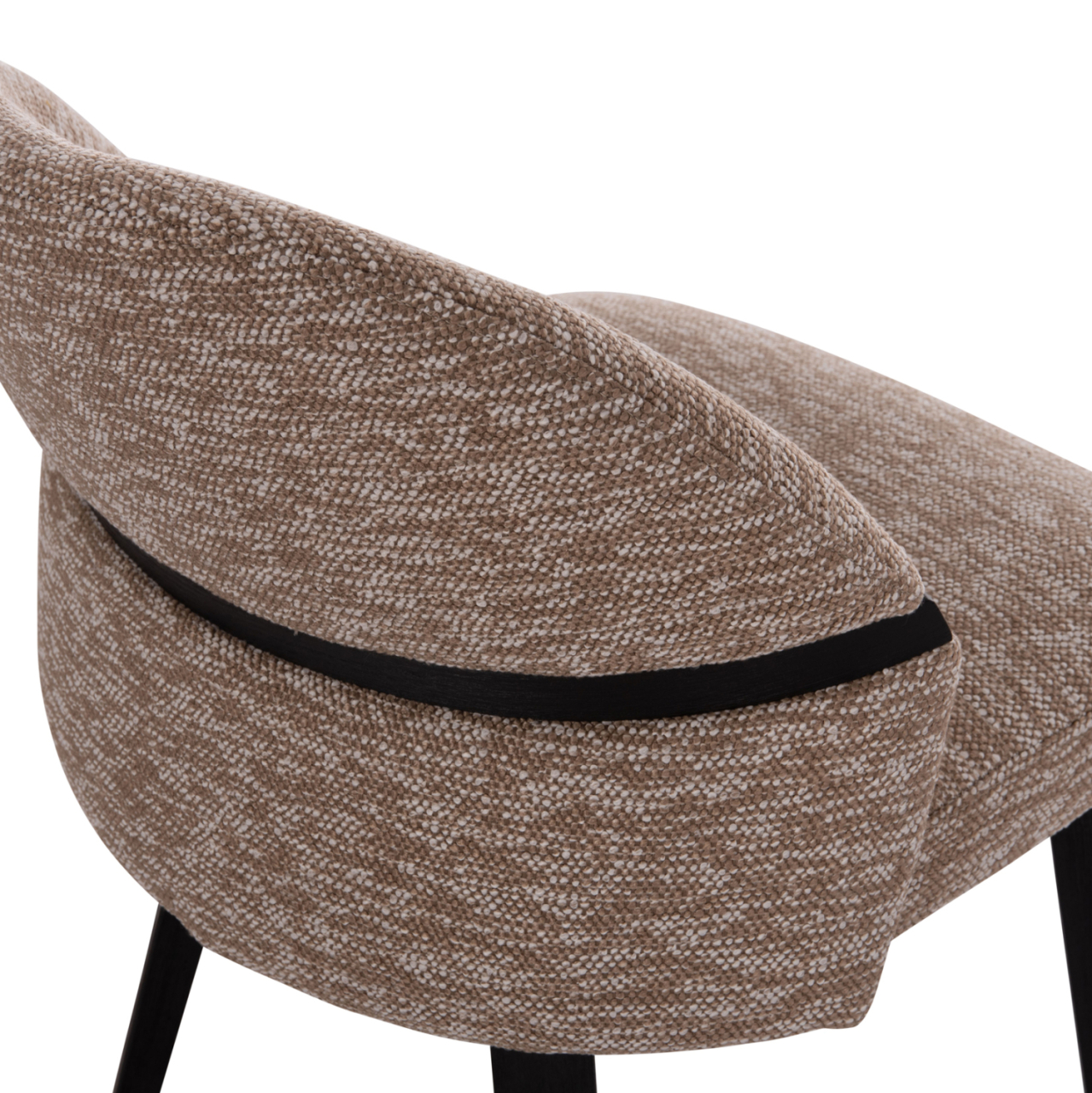 DINING CHAIR DEKKER HM18249.03 PLYWOOD IN BLACK--FABRIC IN BROWN 50x60x80Hcm. [10]