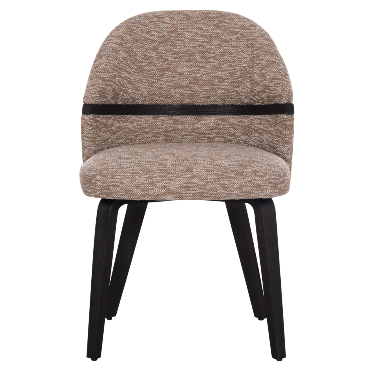DINING CHAIR DEKKER HM18249.03 PLYWOOD IN BLACK--FABRIC IN BROWN 50x60x80Hcm. [3]