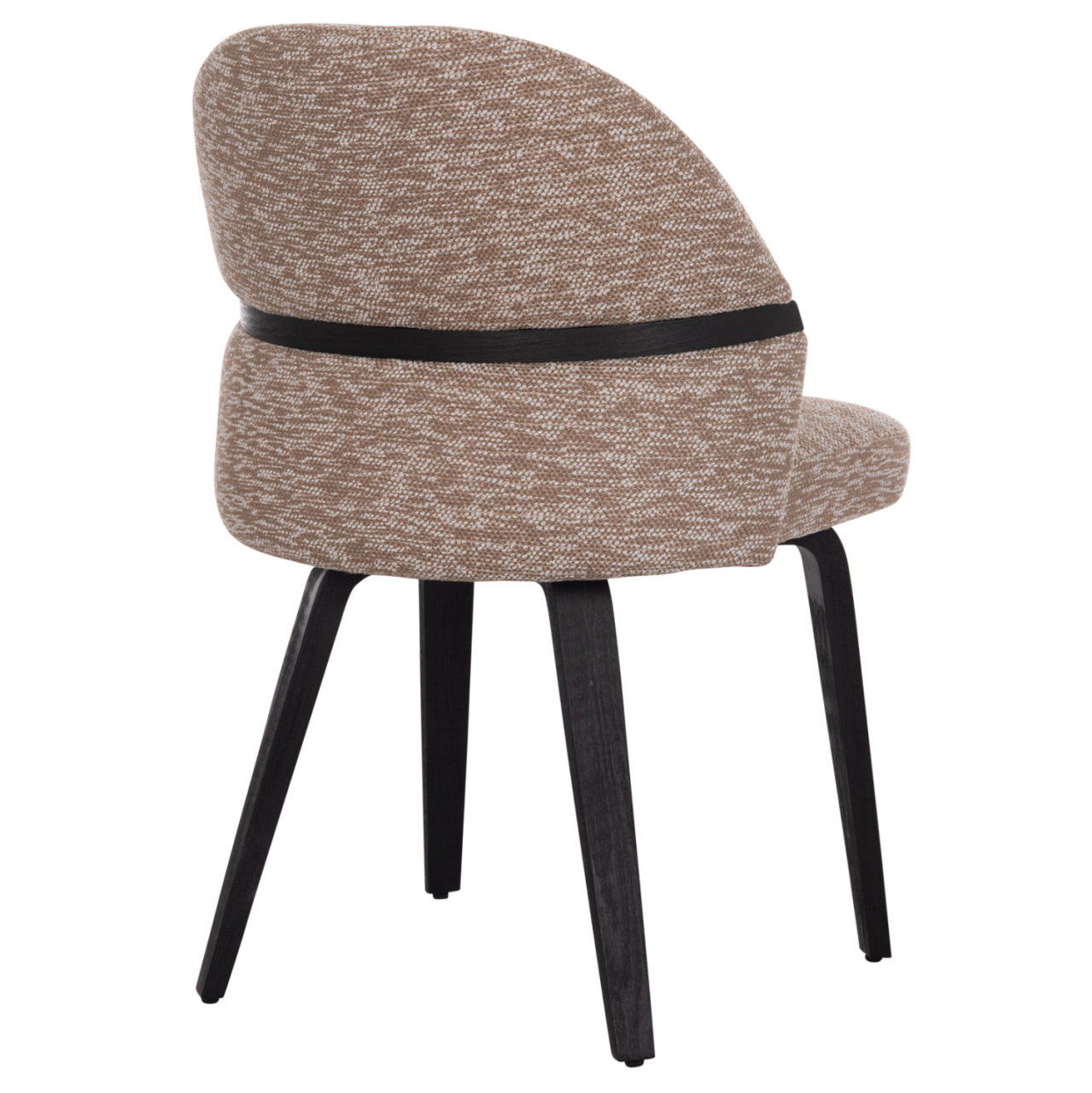 DINING CHAIR DEKKER HM18249.03 PLYWOOD IN BLACK--FABRIC IN BROWN 50x60x80Hcm. [5]