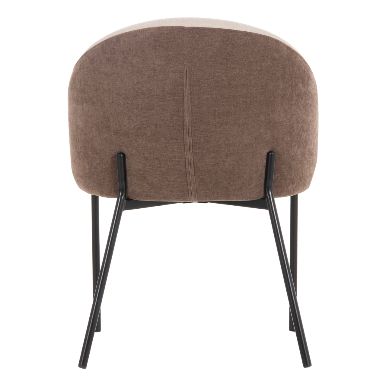 DINING CHAIR DETTON HM18426.02 BROWN/LIGHT BEIGE FABRIC-METAL BLACK LEGS 58x56x76Hcm. [7]