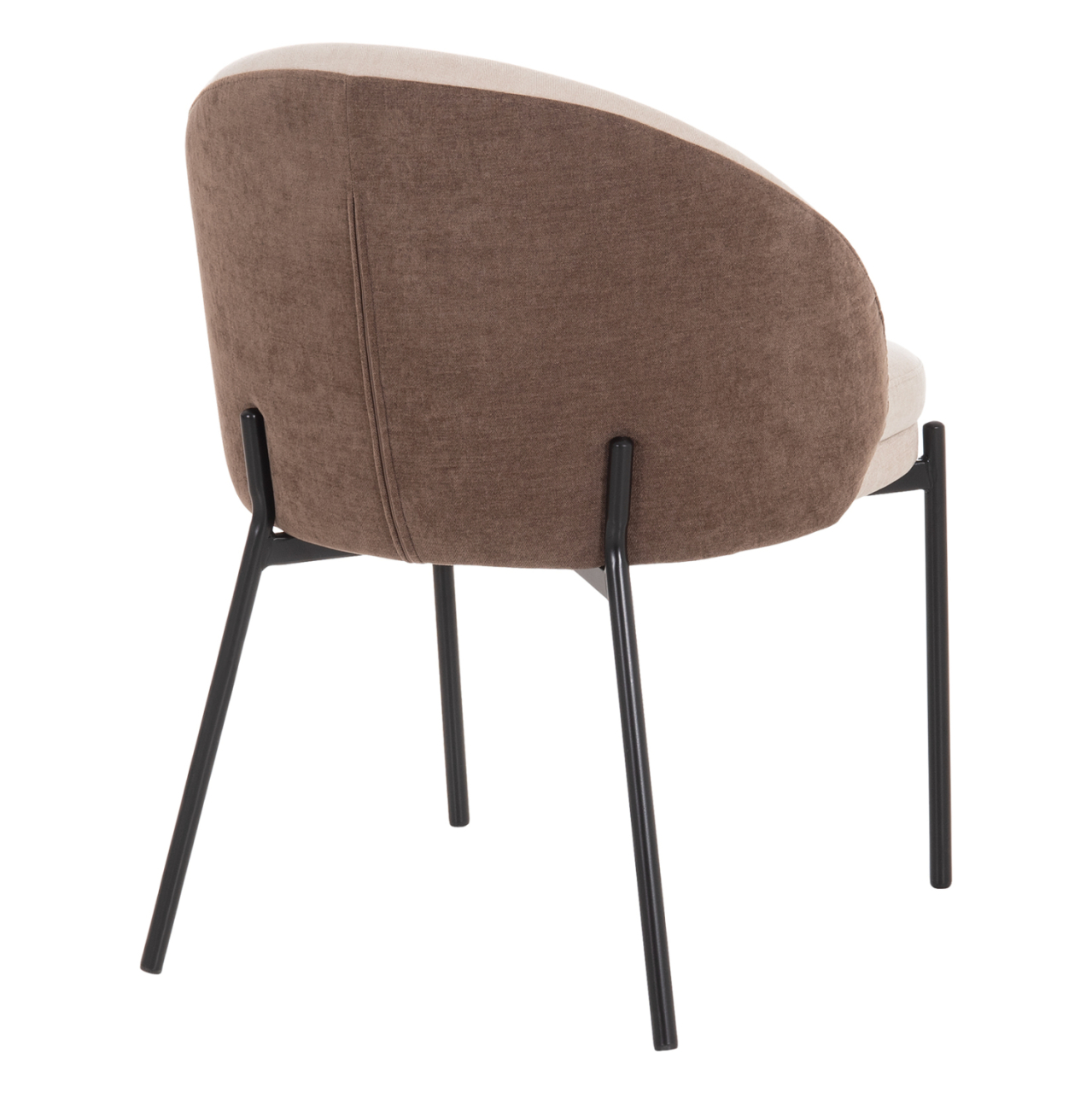 DINING CHAIR DETTON HM18426.02 BROWN/LIGHT BEIGE FABRIC-METAL BLACK LEGS 58x56x76Hcm. [6]