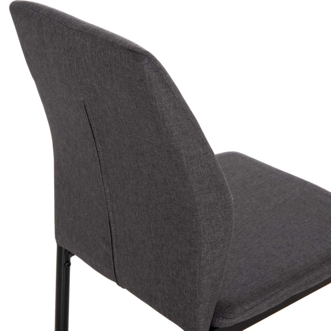 DINING CHAIR DIAZ HM18346.01 GREY FABRIC-METAL LEGS IN BLACK 41,5x52x87Hcm. [10]