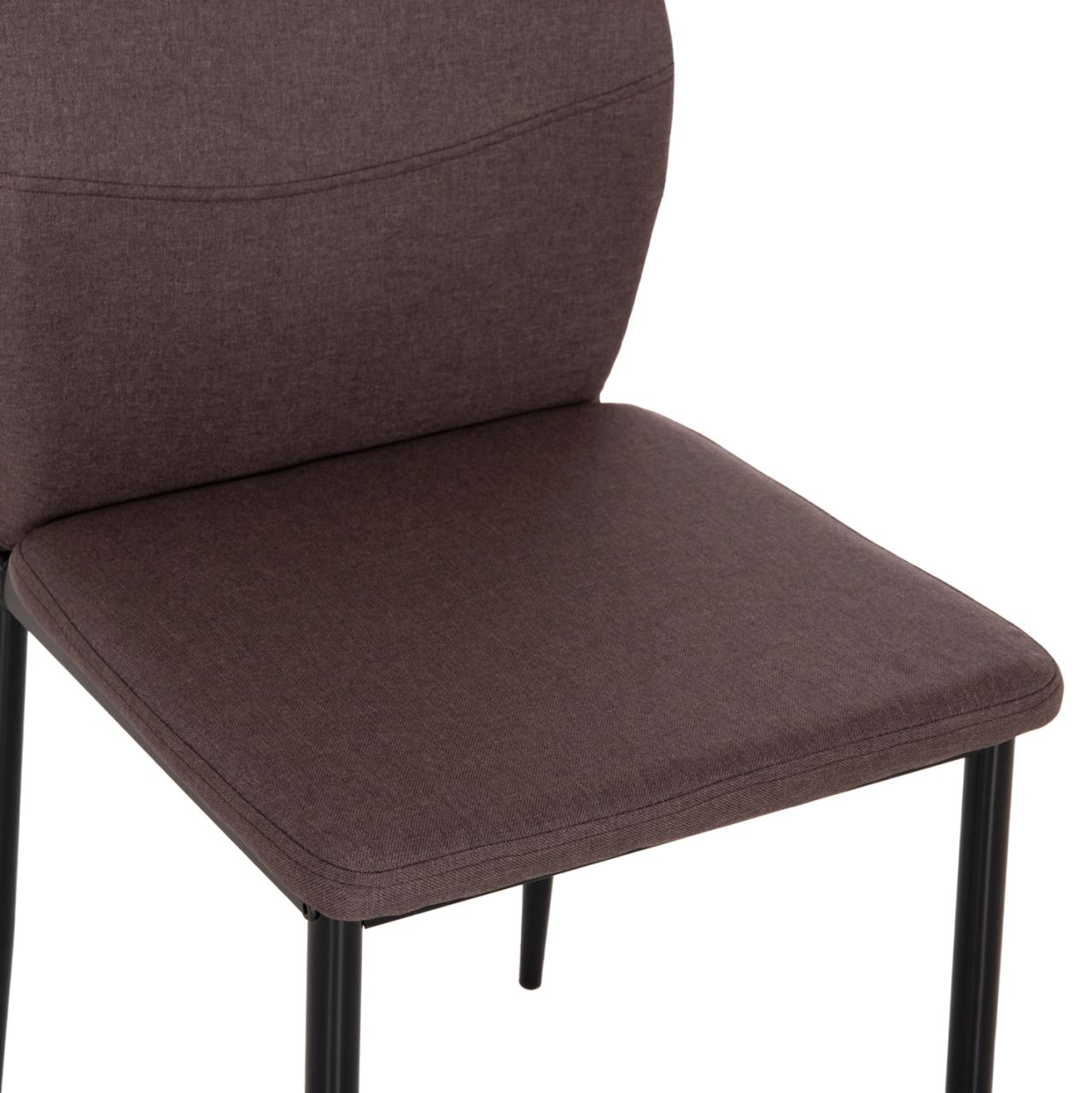 DINING CHAIR DIAZ HM18346.03 BROWN FABRIC-METAL LEGS IN BLACK 43x52x87Hcm. [8]