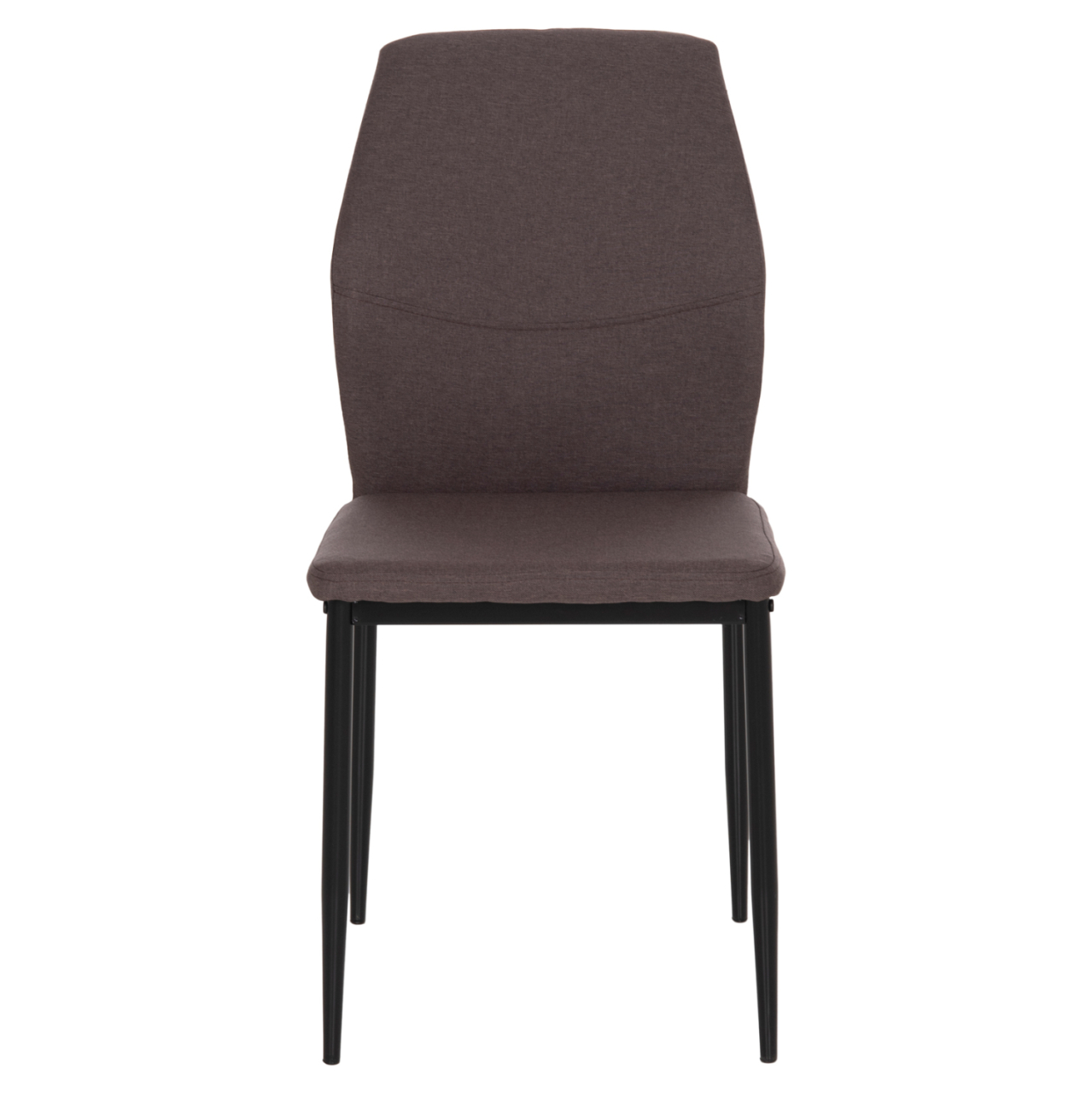 DINING CHAIR DIAZ HM18346.03 BROWN FABRIC-METAL LEGS IN BLACK 43x52x87Hcm. [3]