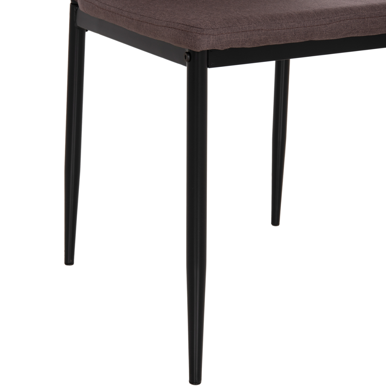DINING CHAIR DIAZ HM18346.03 BROWN FABRIC-METAL LEGS IN BLACK 43x52x87Hcm. [9]