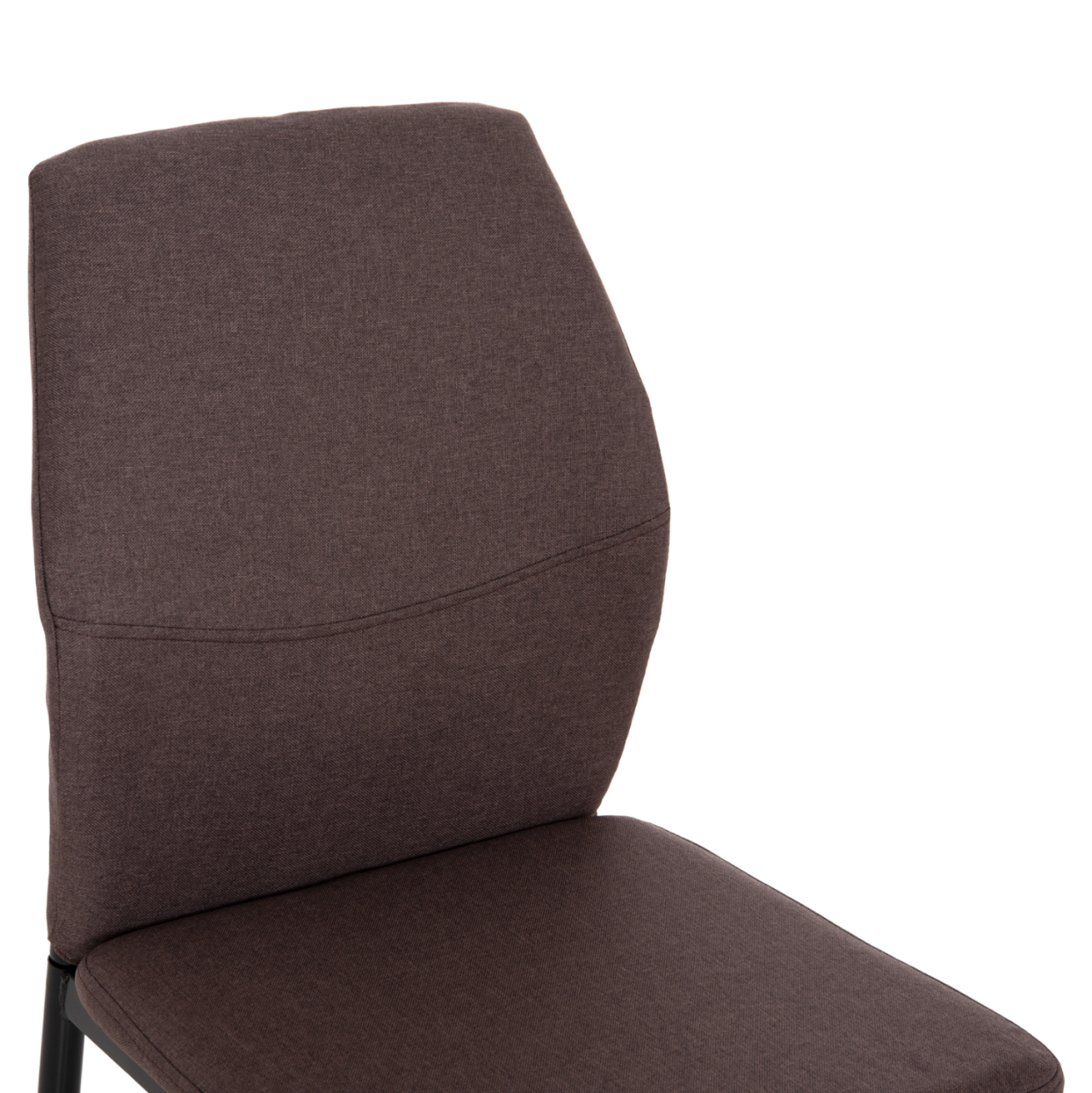 DINING CHAIR DIAZ HM18346.03 BROWN FABRIC-METAL LEGS IN BLACK 43x52x87Hcm. [7]