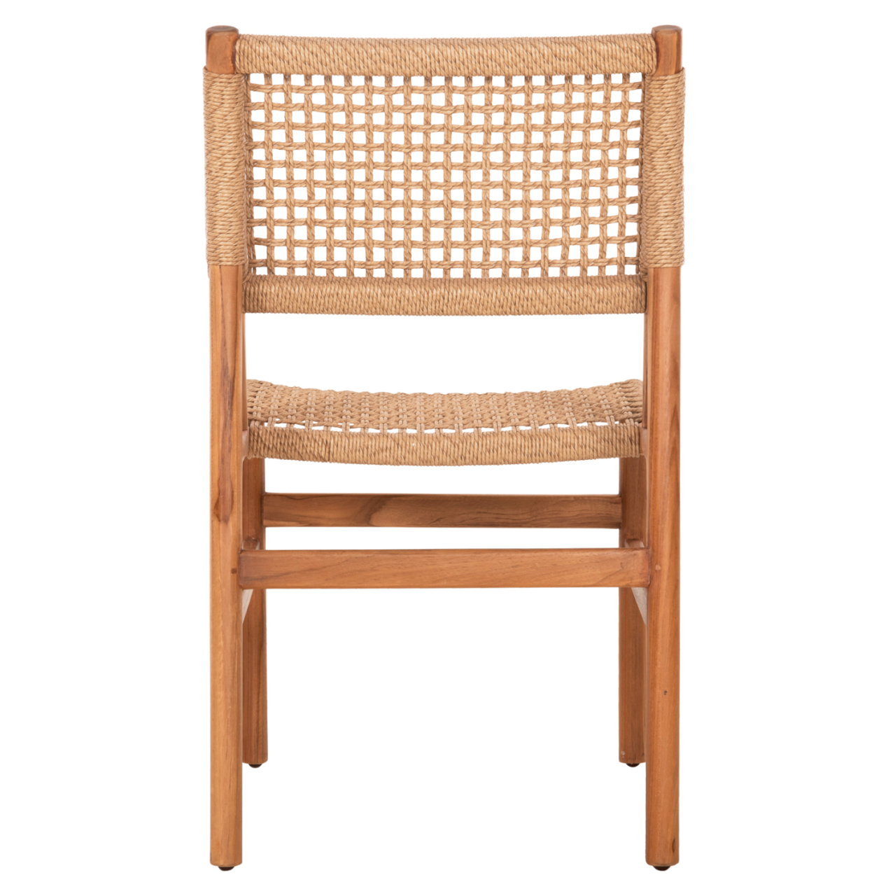 DINING CHAIR DINIZ HM6554 TEAK WOOD IN NATURAL COLOR--SYNTHETIC ROPE 48x60x84Hcm. [6]