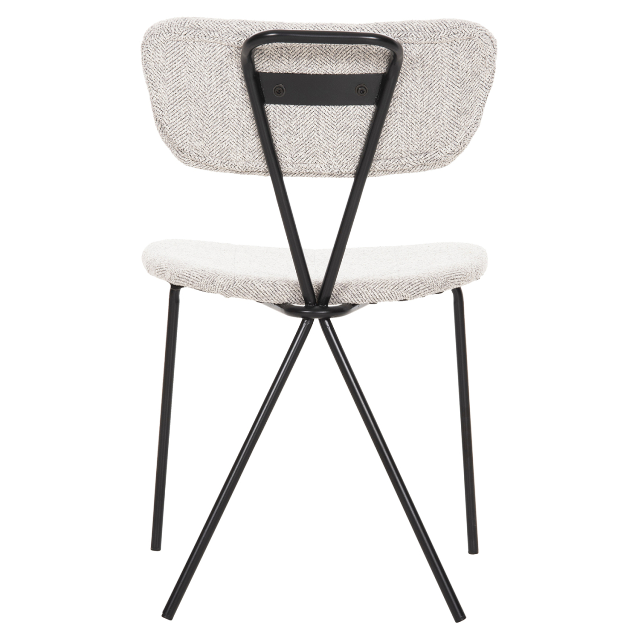 DINING CHAIR DORY HM9855.03 METAL FRAME IN BLACK-FABRIC IN LIGHT GREY 48,5x61x76Hcm. [6]