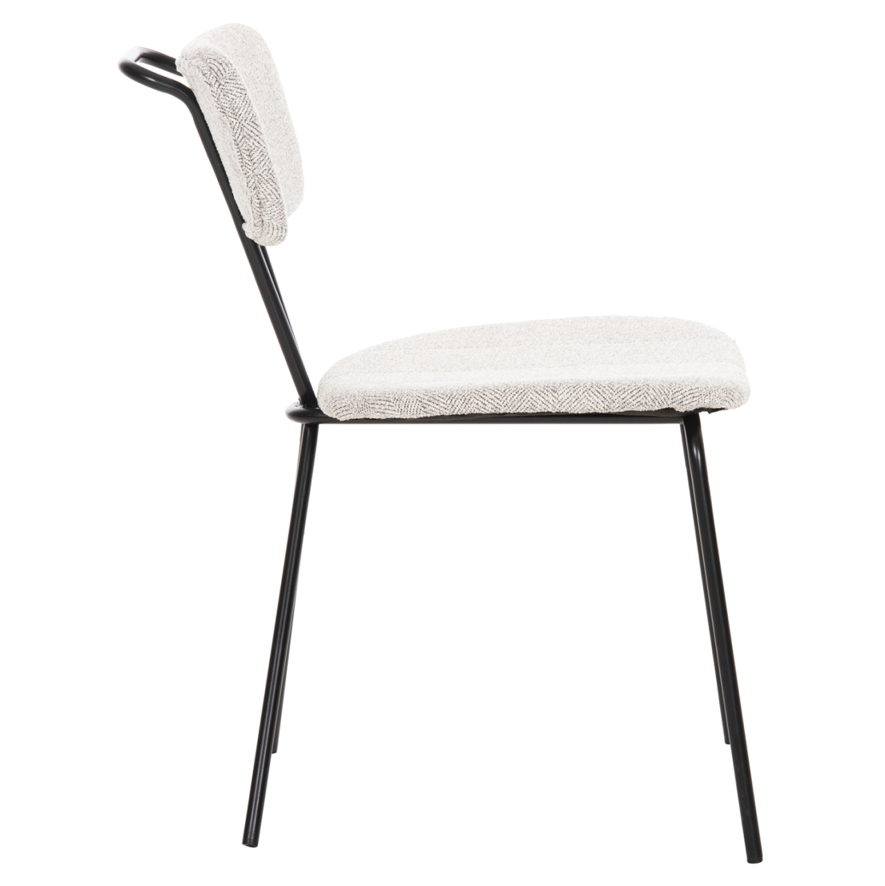 DINING CHAIR DORY HM9855.03 METAL FRAME IN BLACK-FABRIC IN LIGHT GREY 48,5x61x76Hcm. [4]