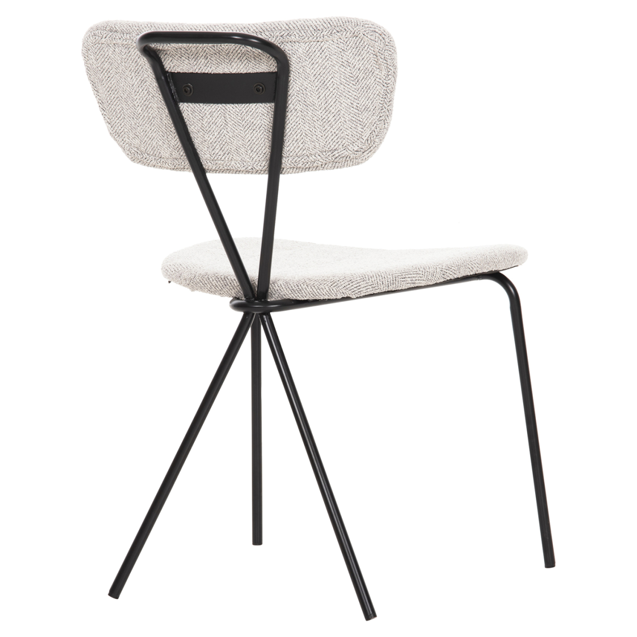 DINING CHAIR DORY HM9855.03 METAL FRAME IN BLACK-FABRIC IN LIGHT GREY 48,5x61x76Hcm. [5]