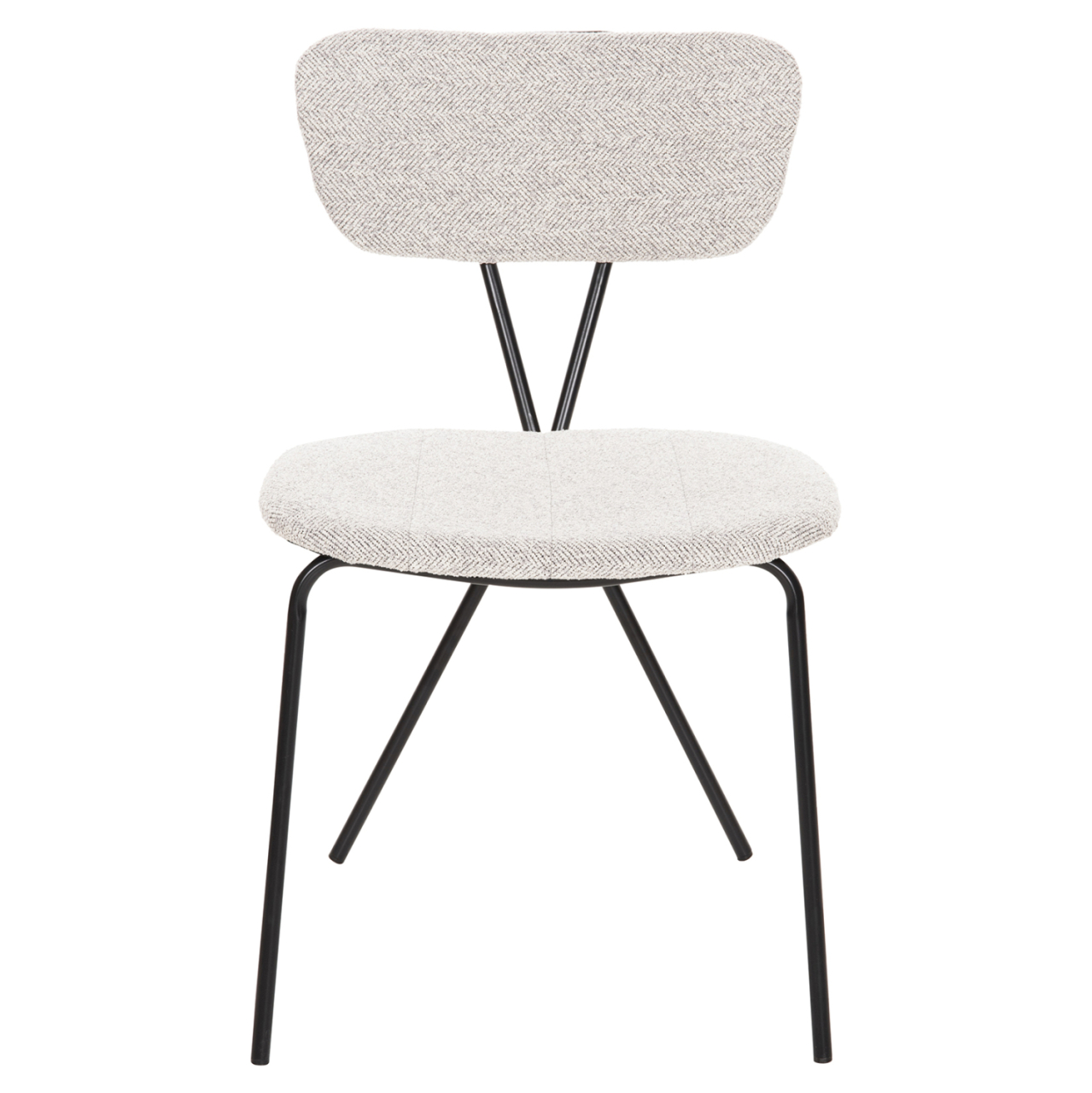 DINING CHAIR DORY HM9855.03 METAL FRAME IN BLACK-FABRIC IN LIGHT GREY 48,5x61x76Hcm. [3]