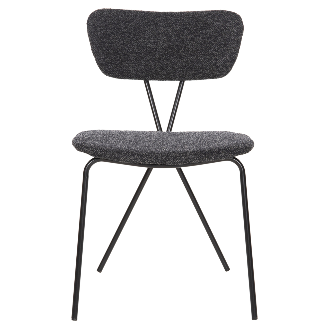 DINING CHAIR DORY HM9855.04 METAL FRAME IN BLACK-FABRIC IN DARK GREY 48,5x61x76Hcm. [3]
