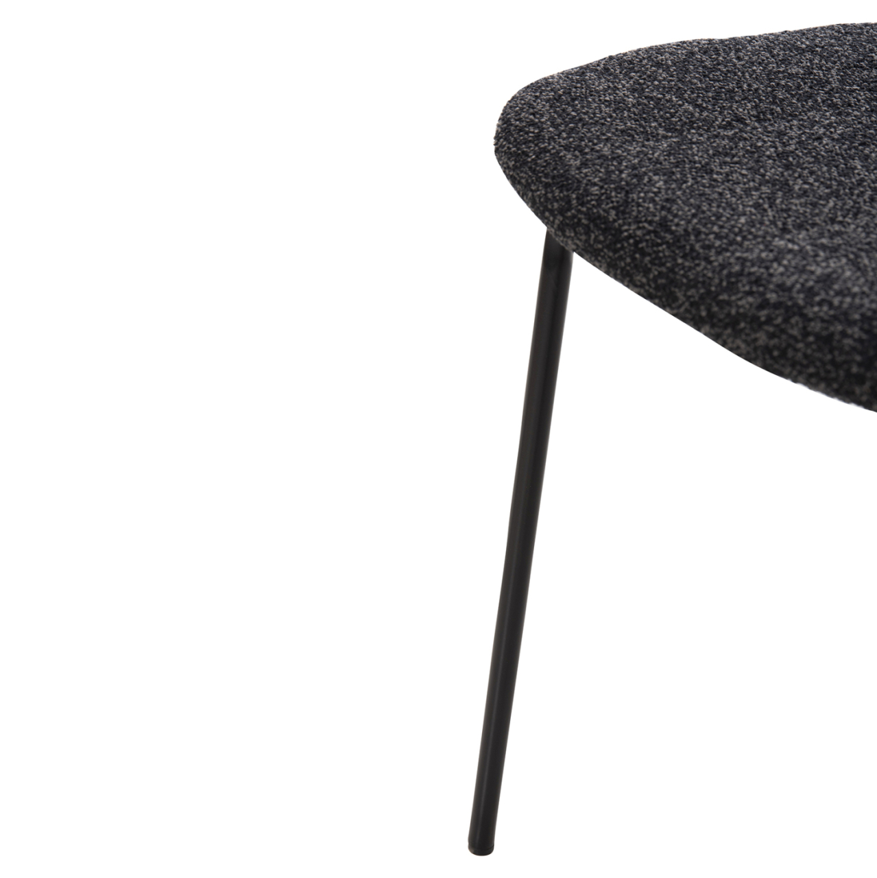 DINING CHAIR DORY HM9855.04 METAL FRAME IN BLACK-FABRIC IN DARK GREY 48,5x61x76Hcm. [10]