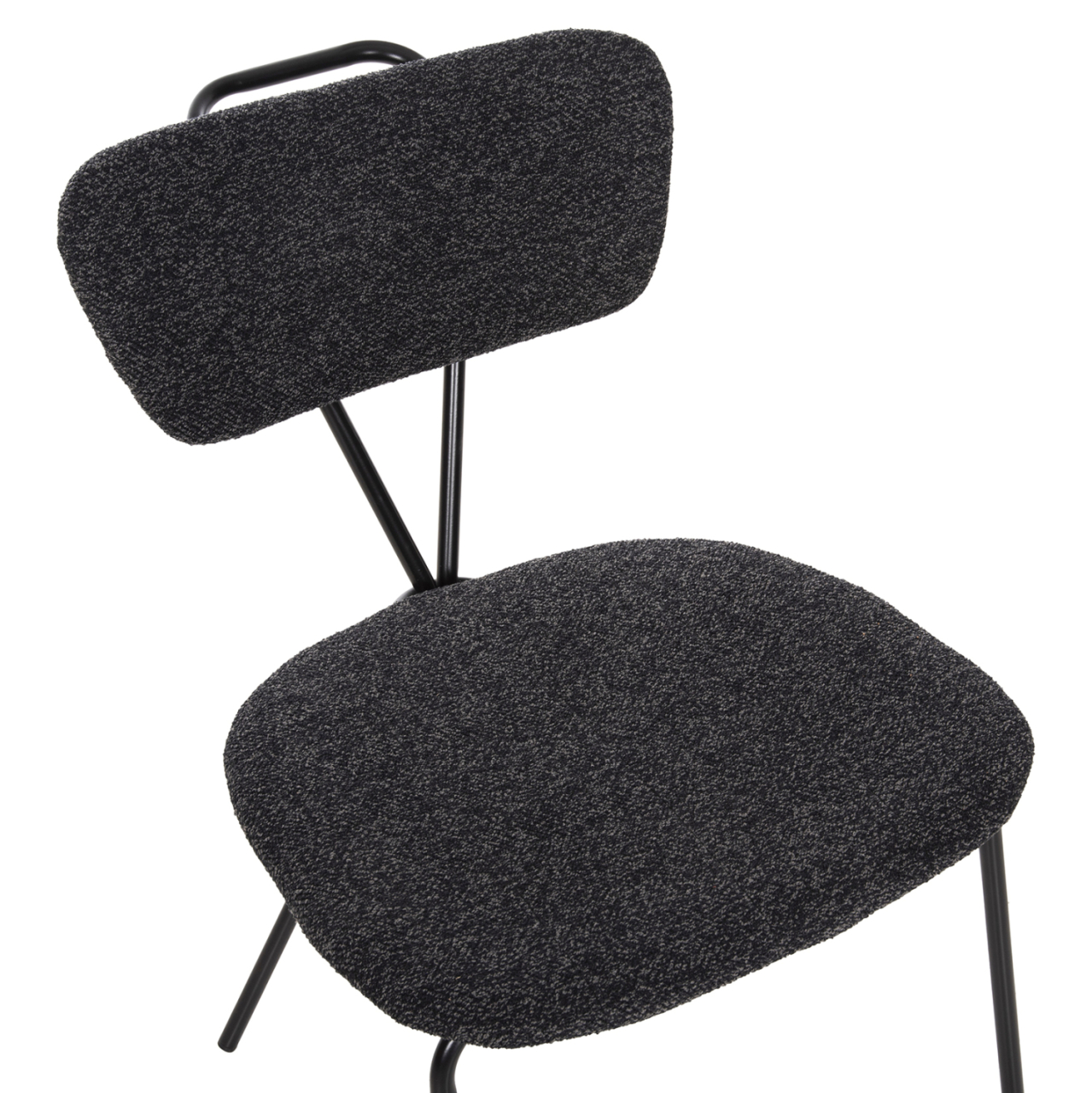 DINING CHAIR DORY HM9855.04 METAL FRAME IN BLACK-FABRIC IN DARK GREY 48,5x61x76Hcm. [7]