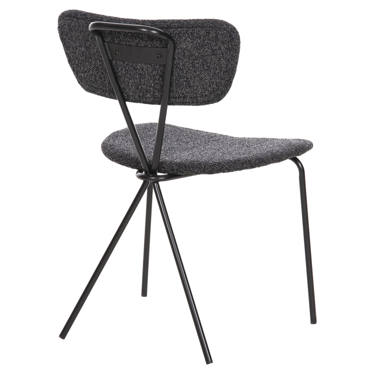 DINING CHAIR DORY HM9855.04 METAL FRAME IN BLACK-FABRIC IN DARK GREY 48,5x61x76Hcm. [5]