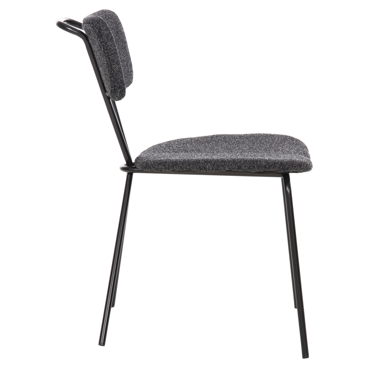 DINING CHAIR DORY HM9855.04 METAL FRAME IN BLACK-FABRIC IN DARK GREY 48,5x61x76Hcm. [4]