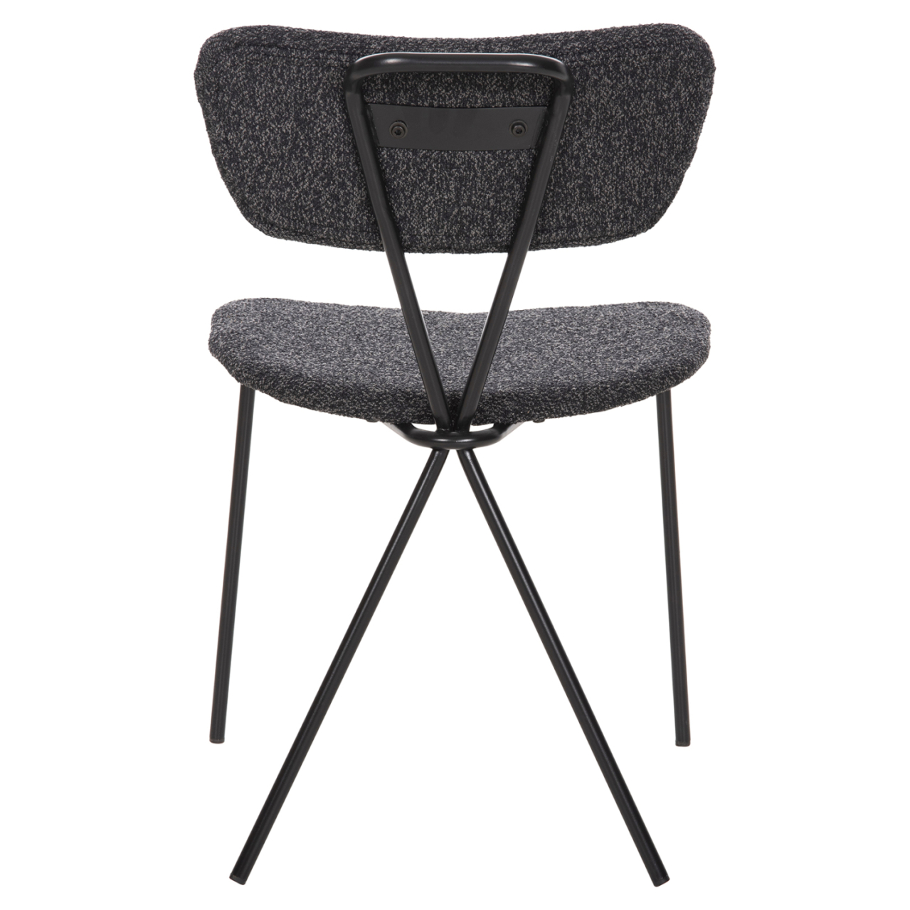 DINING CHAIR DORY HM9855.04 METAL FRAME IN BLACK-FABRIC IN DARK GREY 48,5x61x76Hcm. [6]